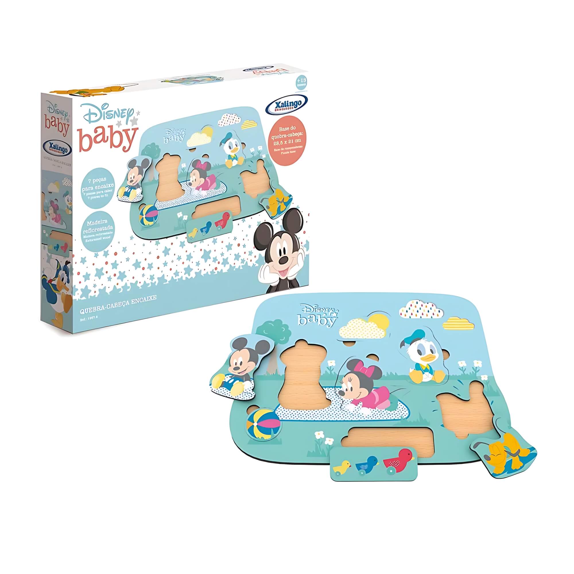 Jogo Quebra-Cabeça Encaixe Disney Baby 7 Peças Xalingo - 19676