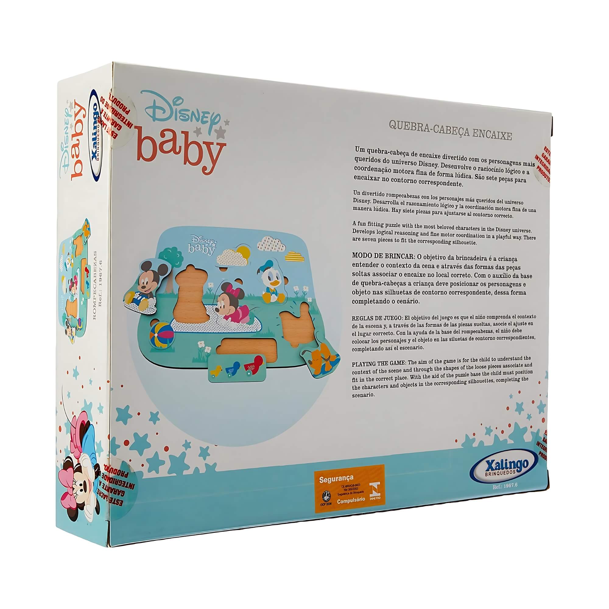Jogo Quebra-Cabeça Encaixe Disney Baby 7 Peças Xalingo - 19676
