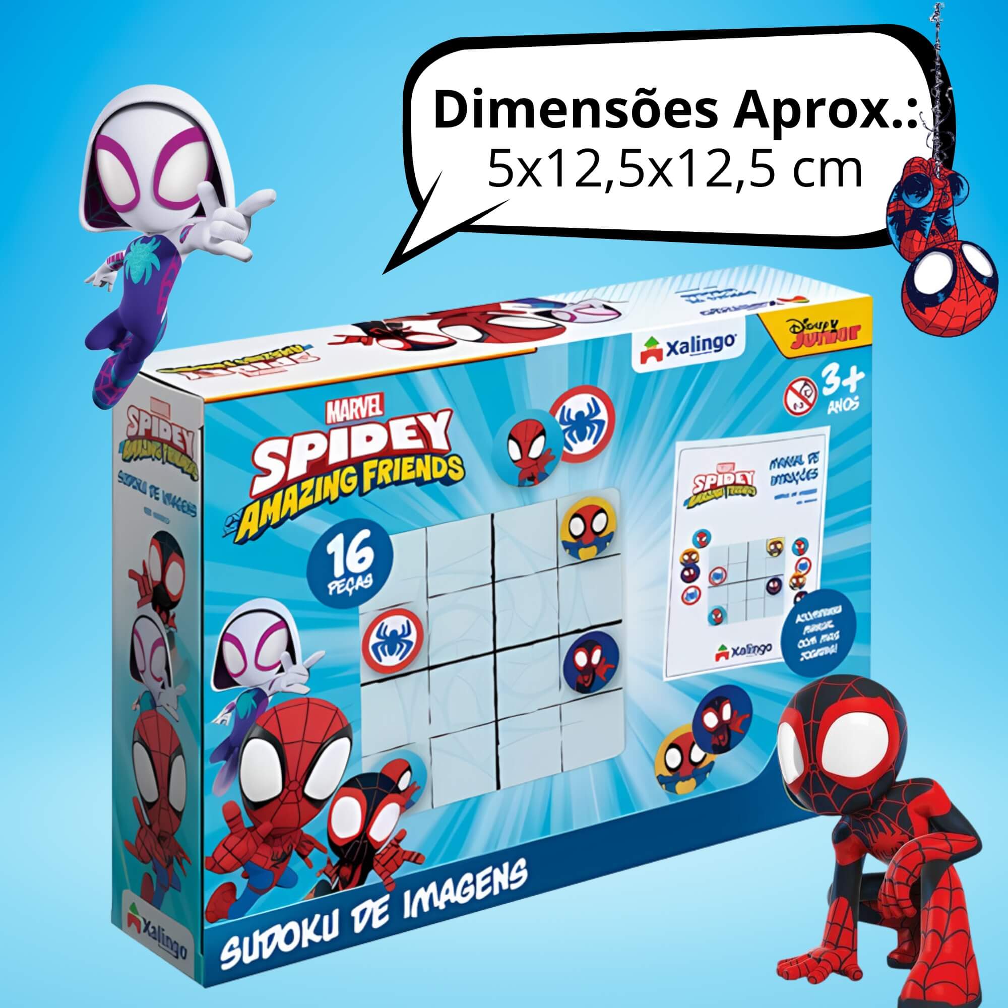 Jogo Sudoku de Imagens Spidey 16 Peças Xalingo - 68010