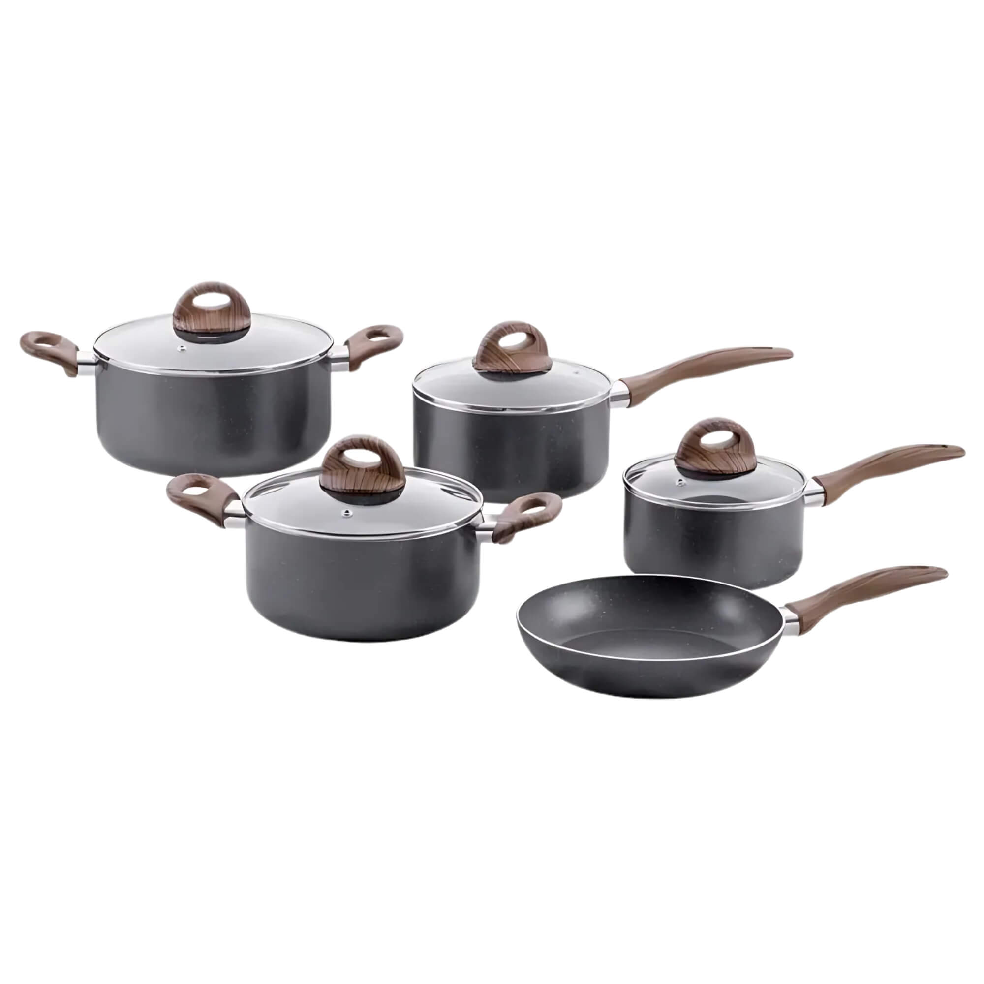 Jogo de Panelas Antiaderente Ceramic Life 5 Peças Smart Plus com Indução Granito Brinox - 4774/103