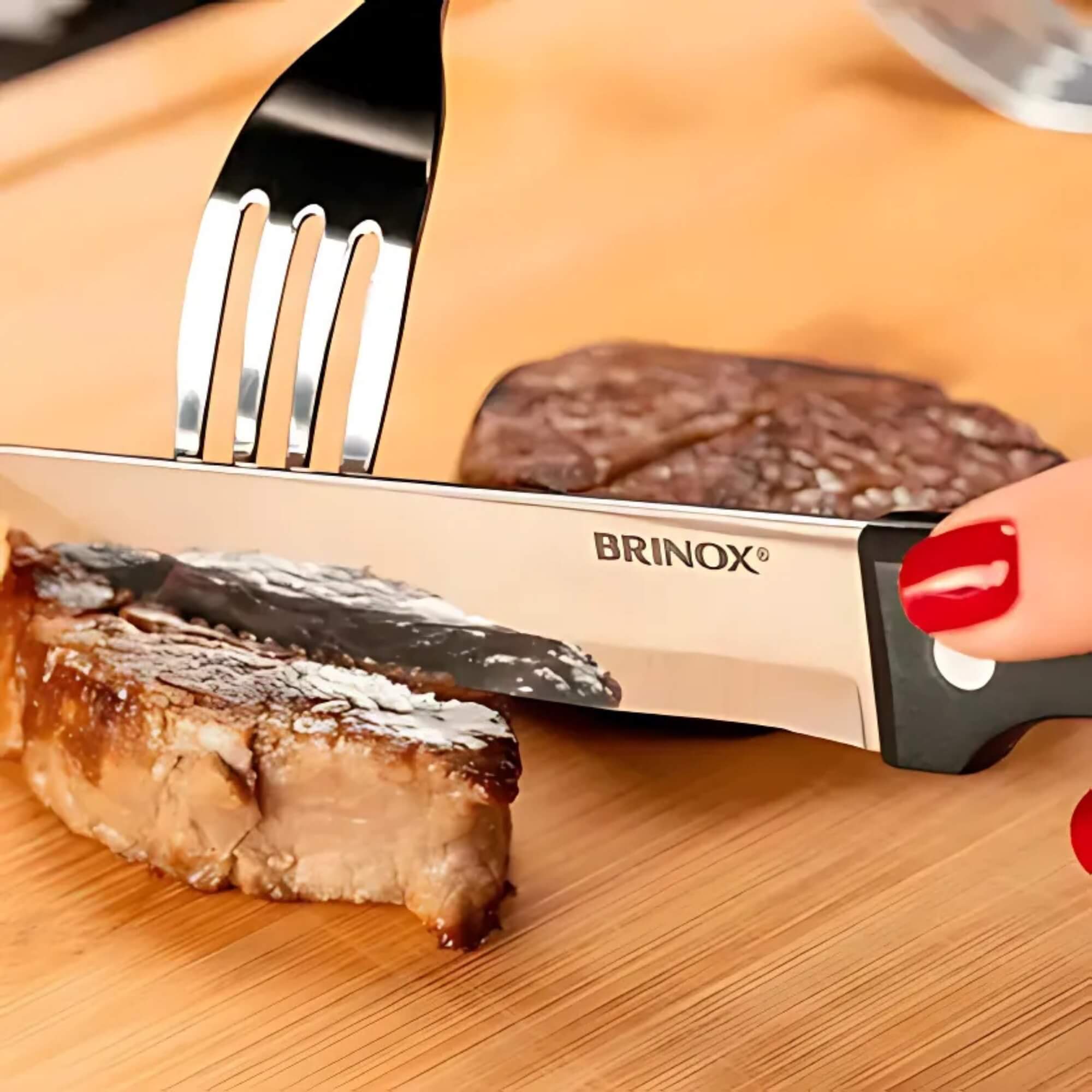 Conjunto de Talheres Jumbo para Churrasco 8 Peças Linha Churrasco Preto Brinox - 2554/308