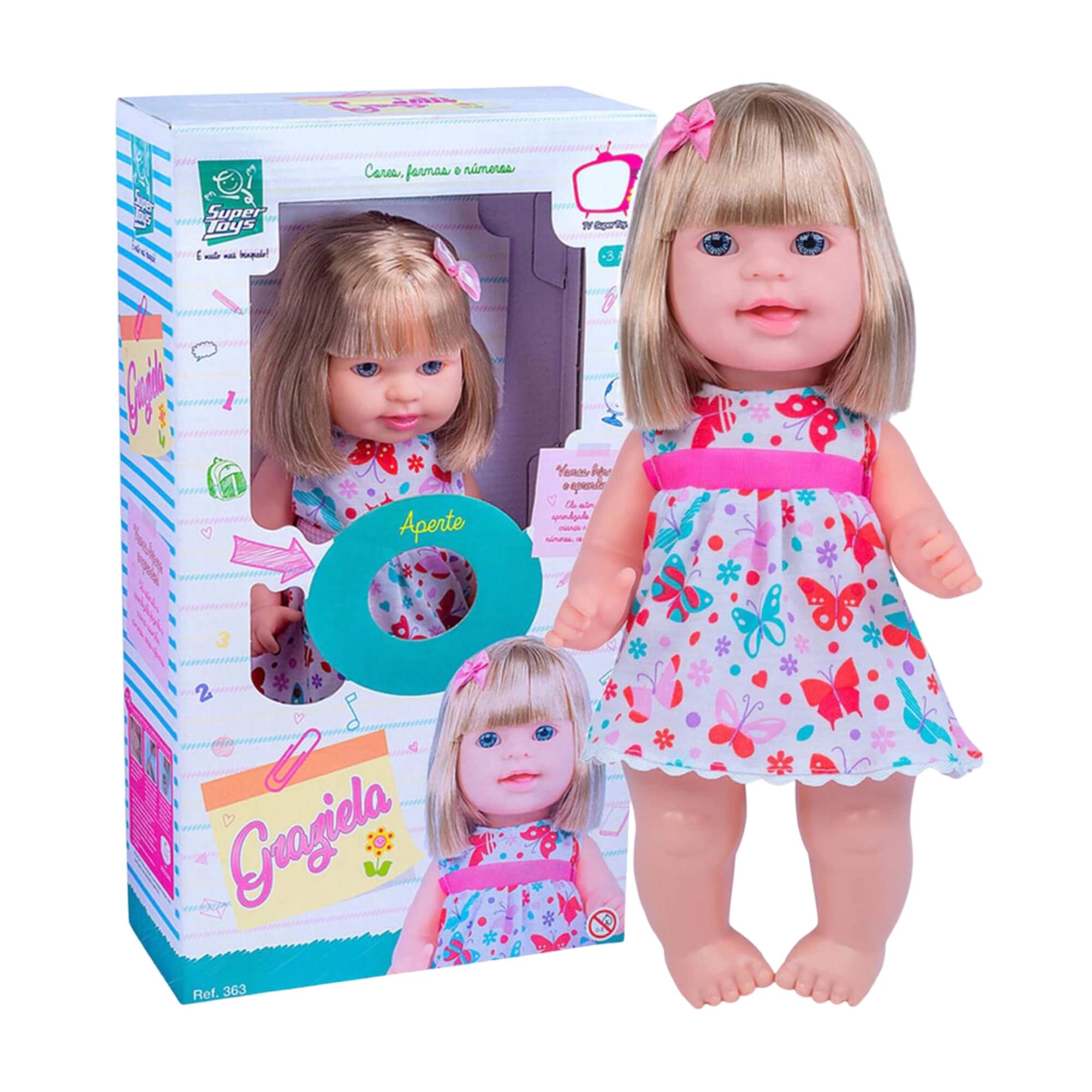 Boneca Infantil Graziela Cores e Formas Sortida e Unitária Super Toys - 363