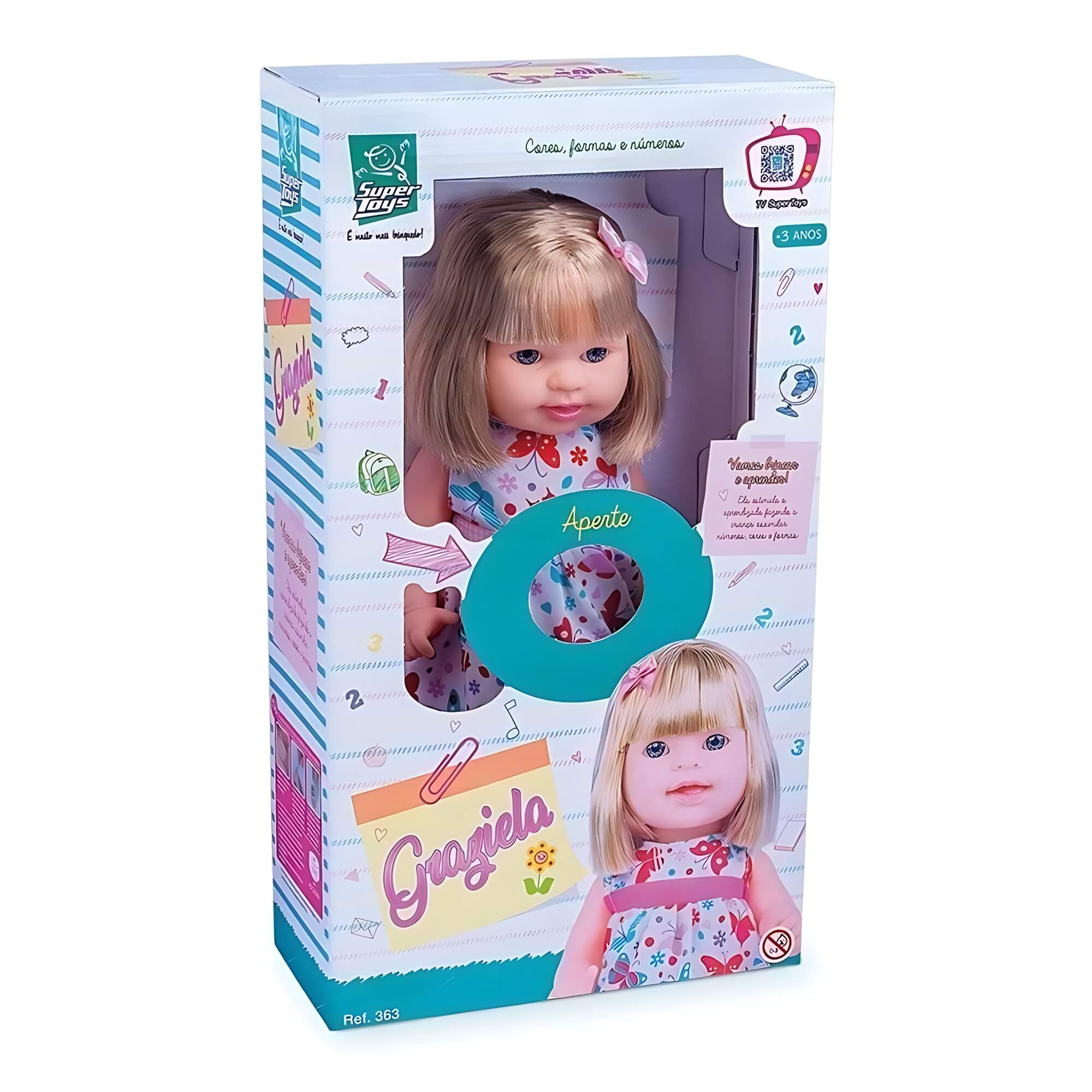 Boneca Infantil Graziela Cores e Formas Sortida e Unitária Super Toys - 363