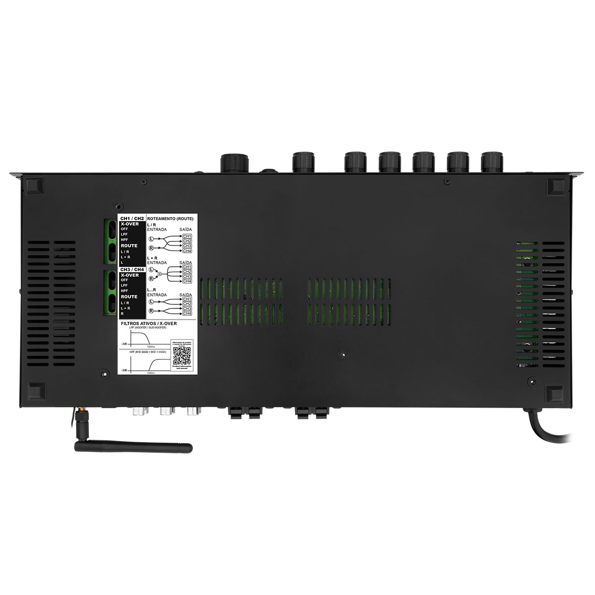 COMP Kit Amplificador Taramps THS 6000 + 3 Caixas 200.2HF + 3 Suportes