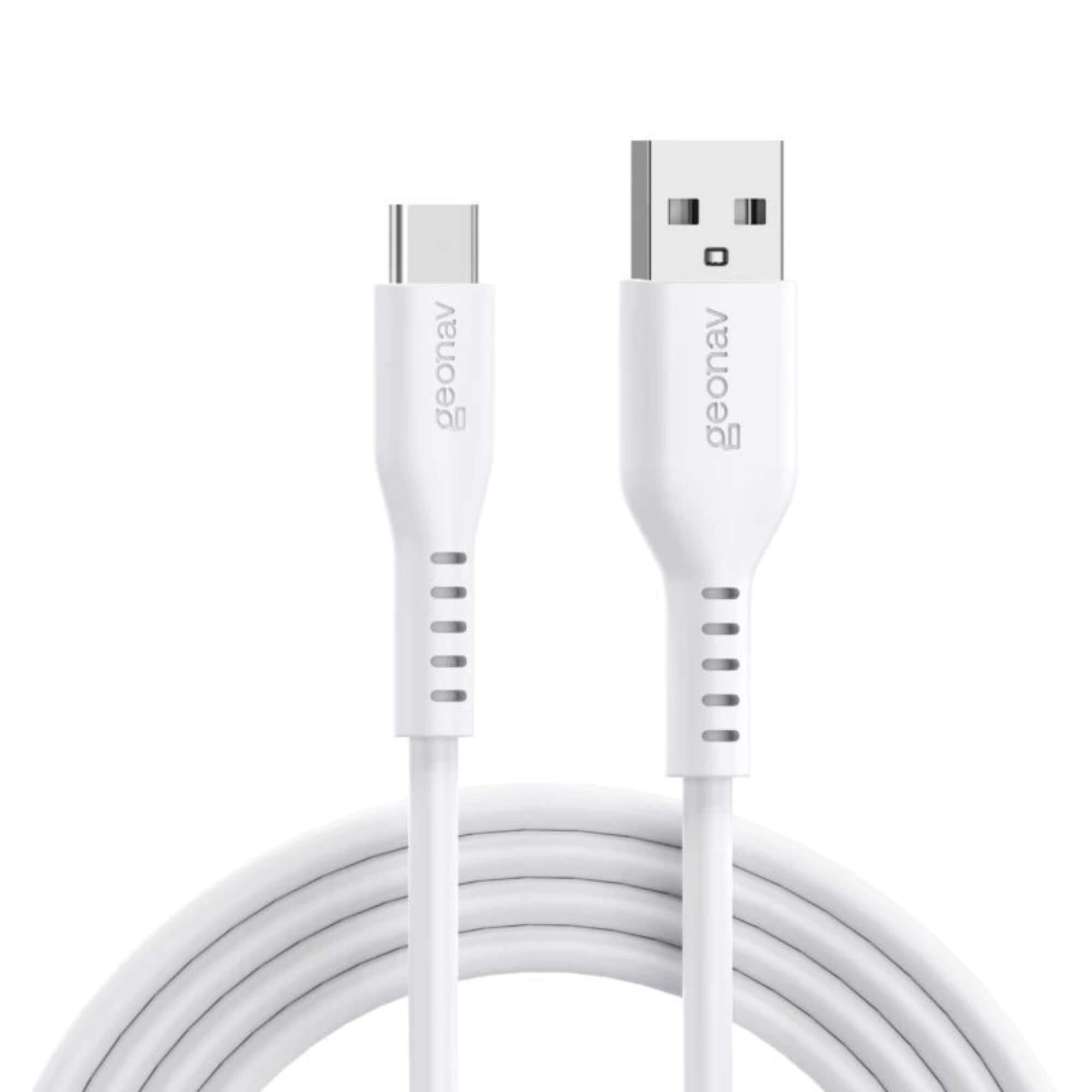 Cabo USB-A para USB-C 2.0 em Silicone 1,5m Branco Geonav - ESC05SWT