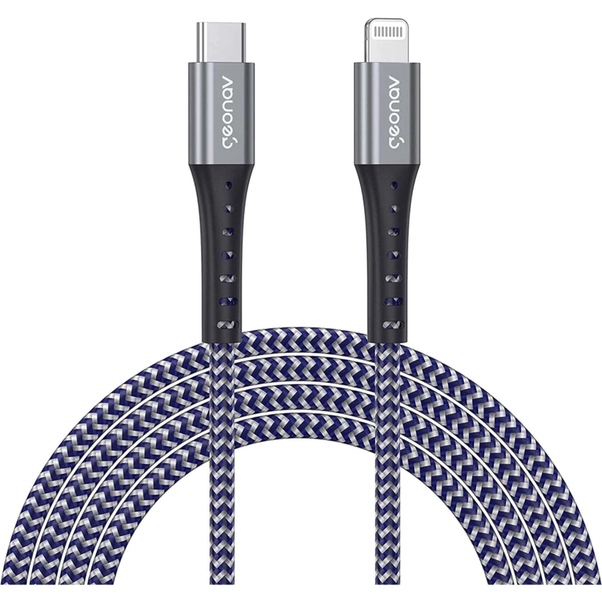 Cabo Lightning USB-C 2m Carga Rápida Compatível com iPhone 8 a iPhone 14 Geonav - LIUC02K