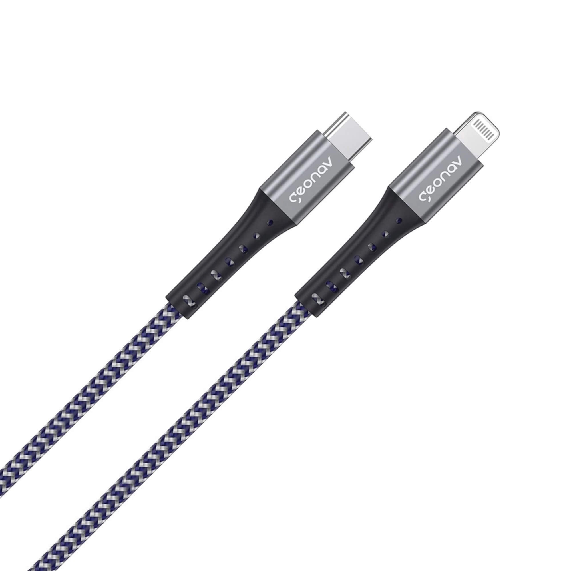 Cabo Lightning USB-C 2m Carga Rápida Compatível com iPhone 8 a iPhone 14 Geonav - LIUC02K