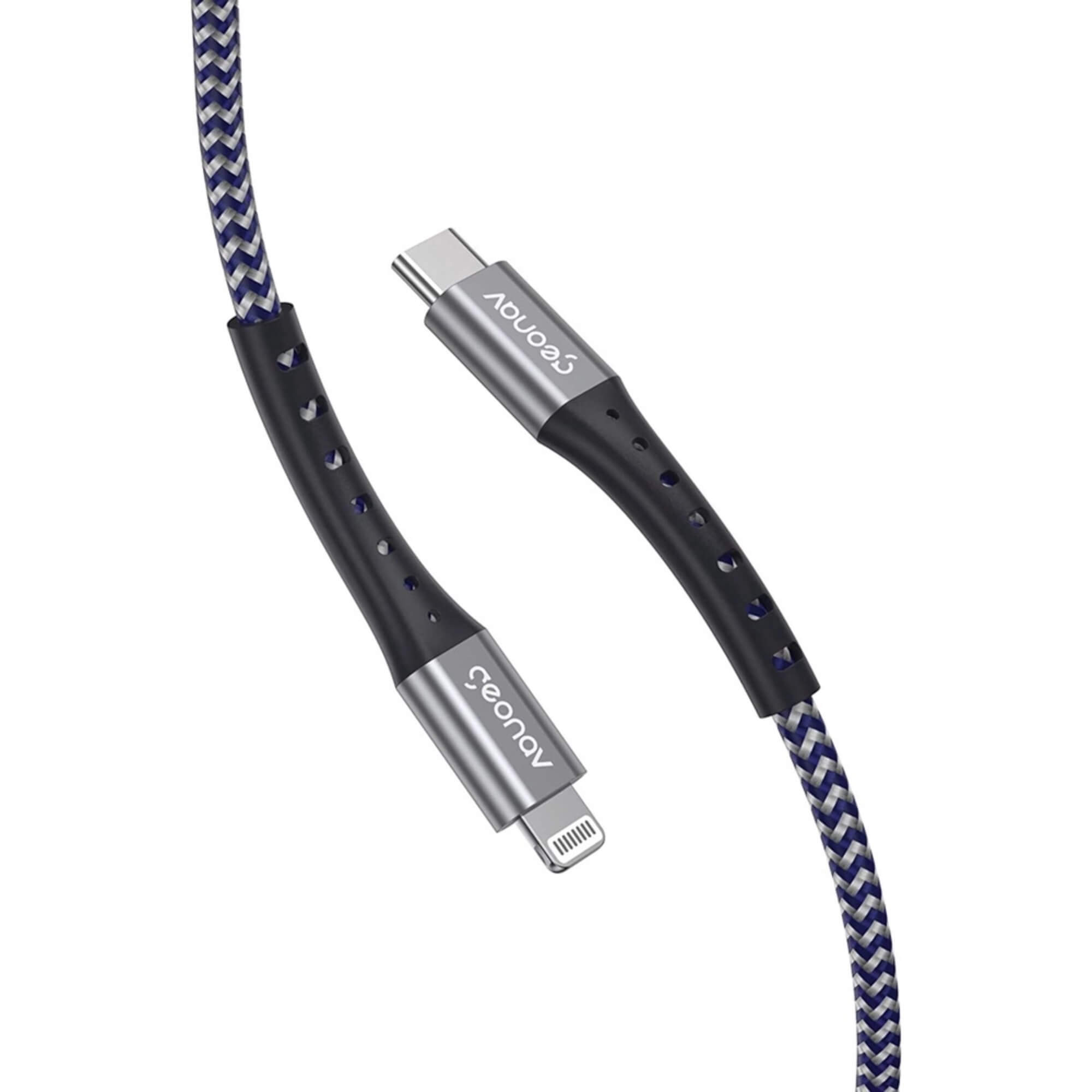 Cabo Lightning USB-C 2m Carga Rápida Compatível com iPhone 8 a iPhone 14 Geonav - LIUC02K