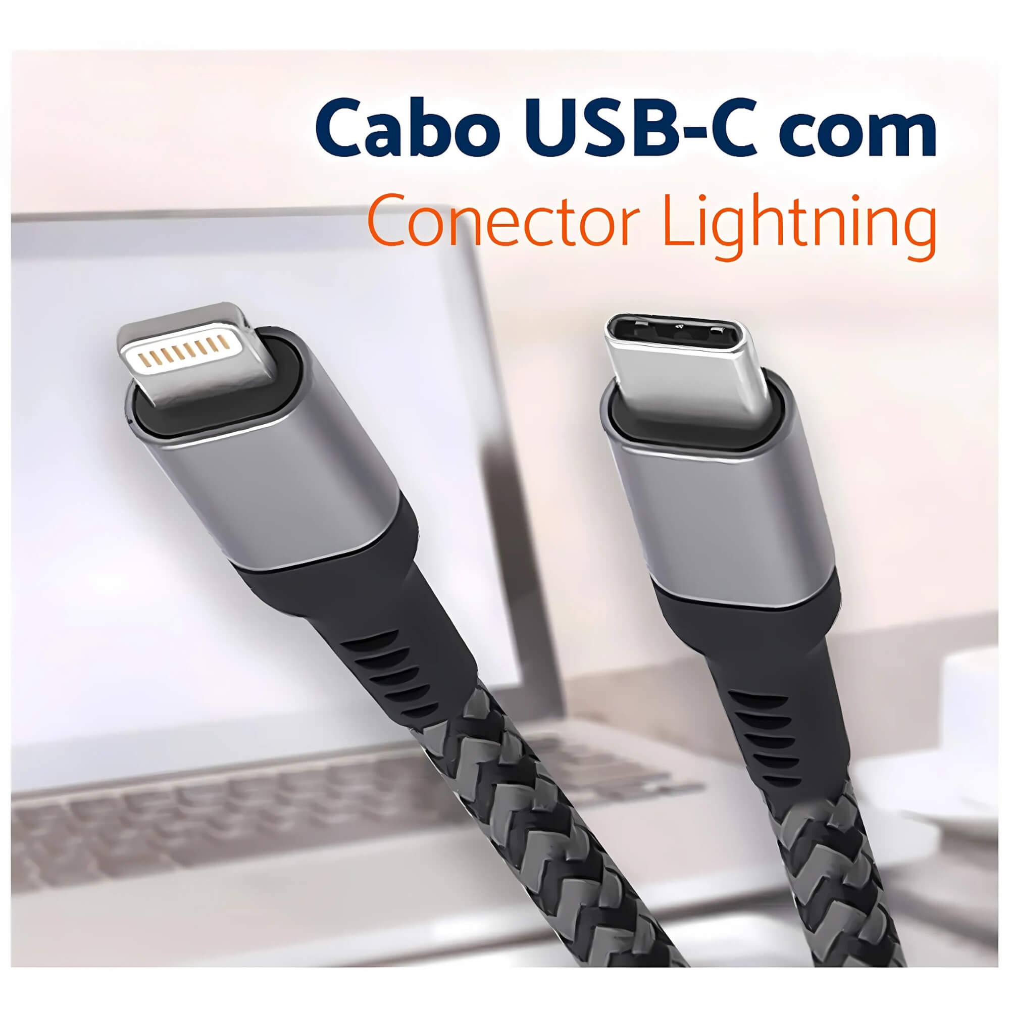 Cabo Lightning USB-C 1 com 1,5m para iPod, iPhone e iPad Geonav - LIUC01