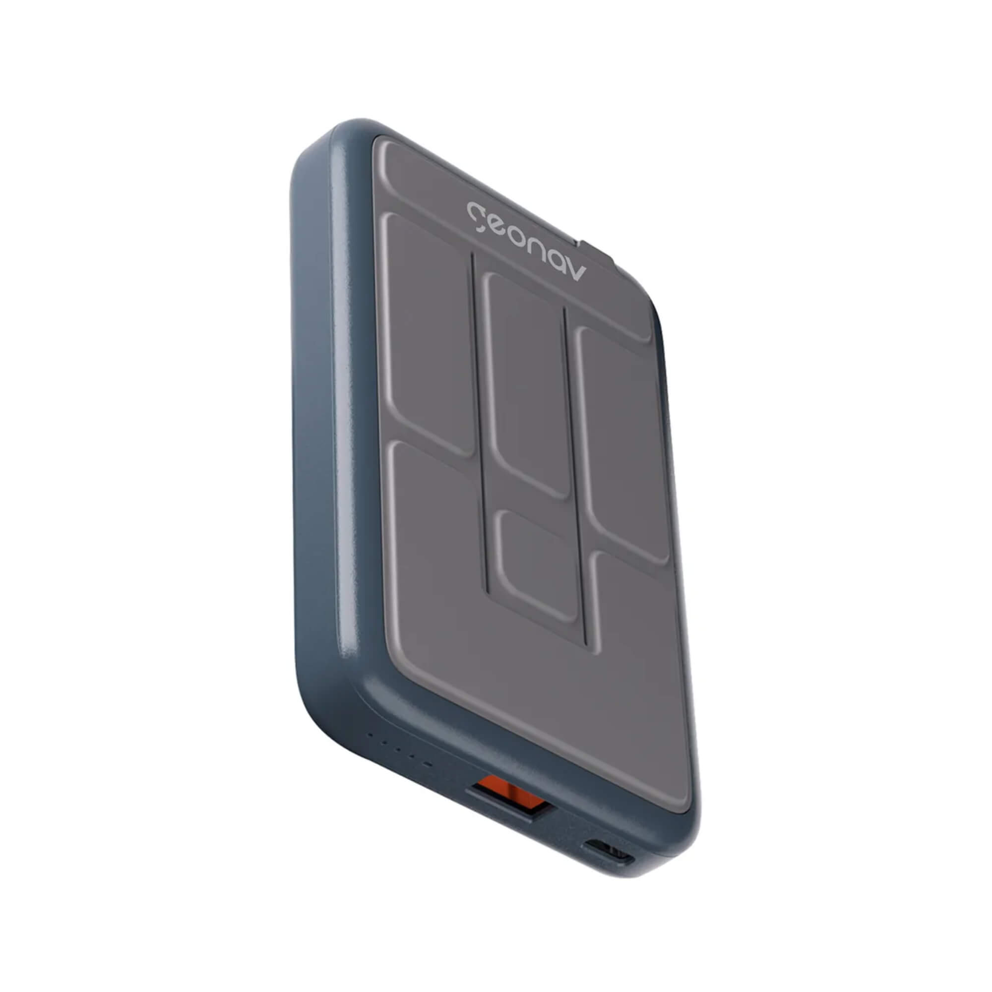 Carregador Portátil por Indução 10.000mAh com Suporte Dobrável Cinza Geonav - PB10MAGSG
