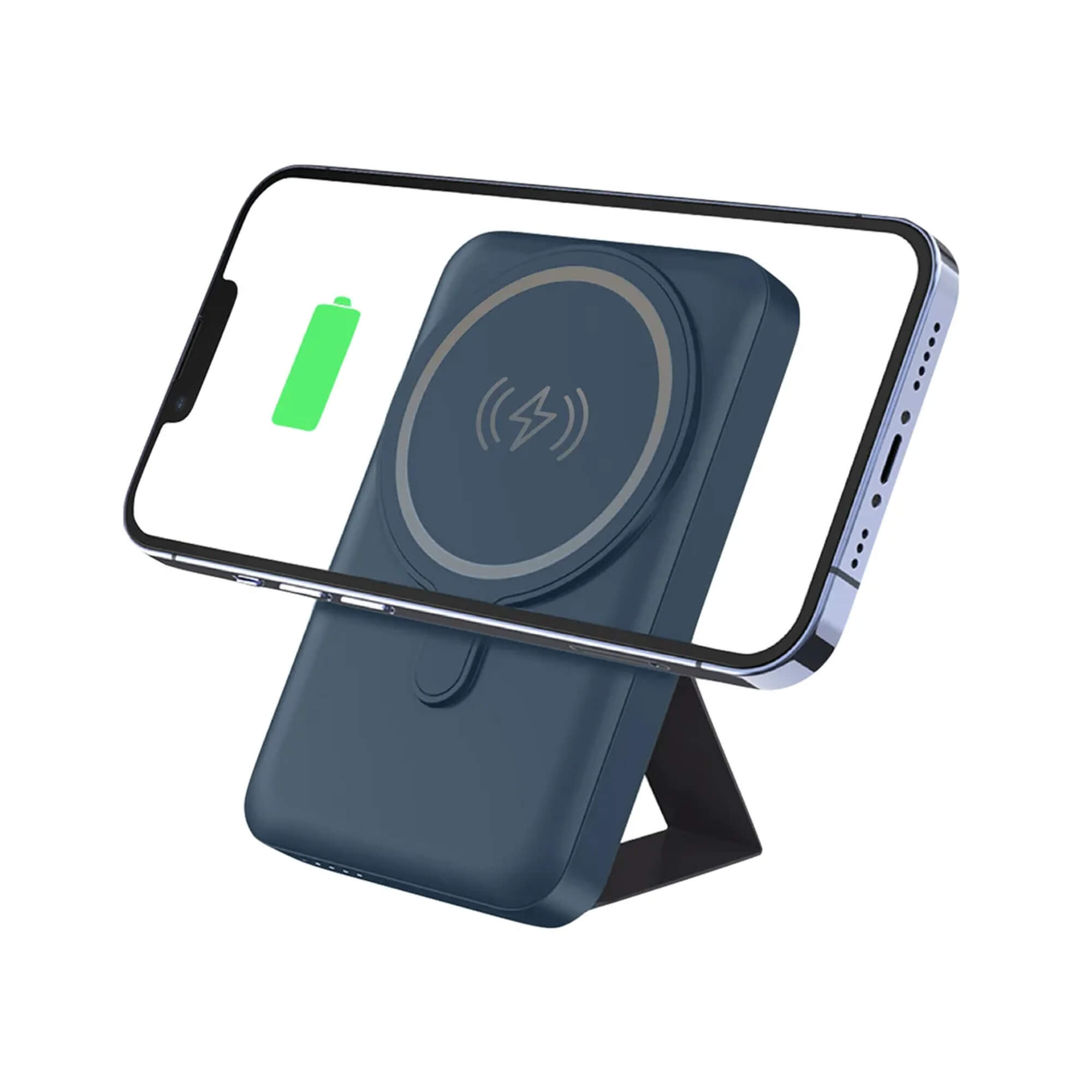 Carregador Portátil por Indução 10.000mAh com Suporte Dobrável Cinza Geonav - PB10MAGSG