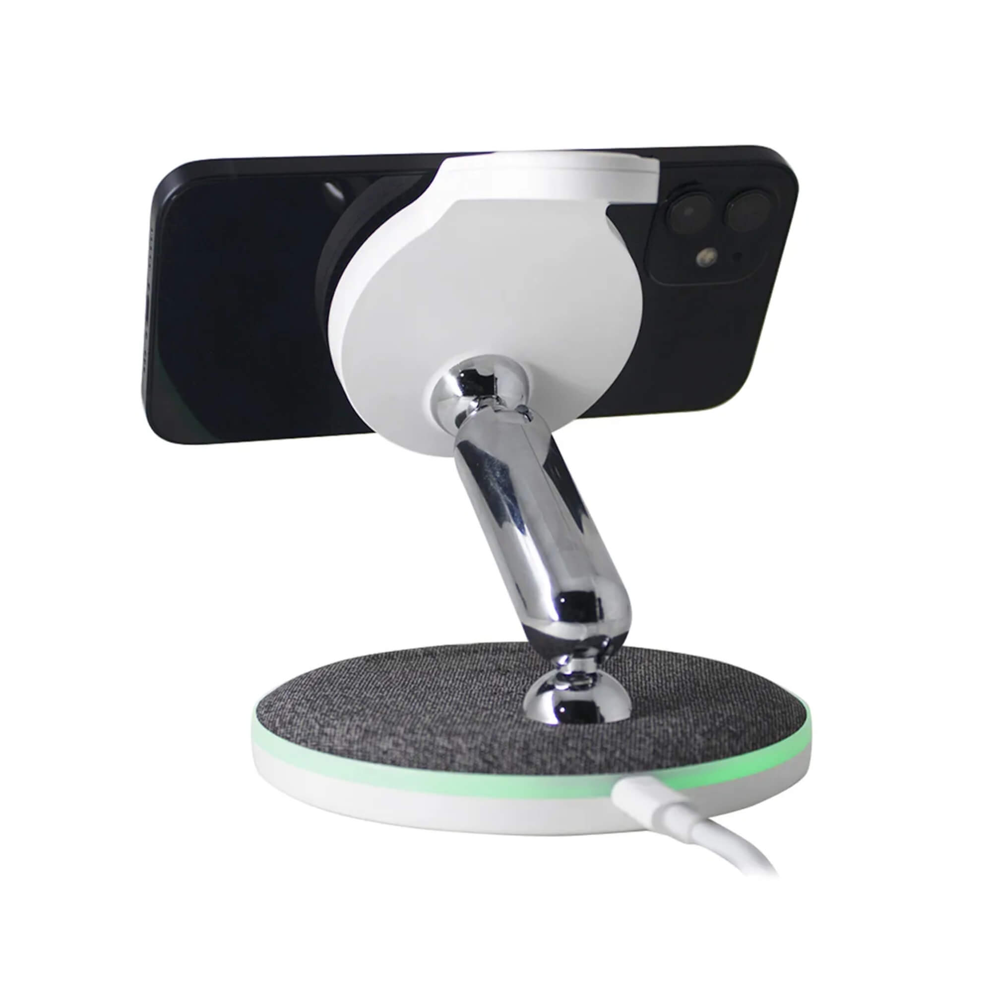 Carregador de Mesa por Indução 3 em 1 Compatível com Smartphones Padrão Qi Branco Geonav - CH31MAG