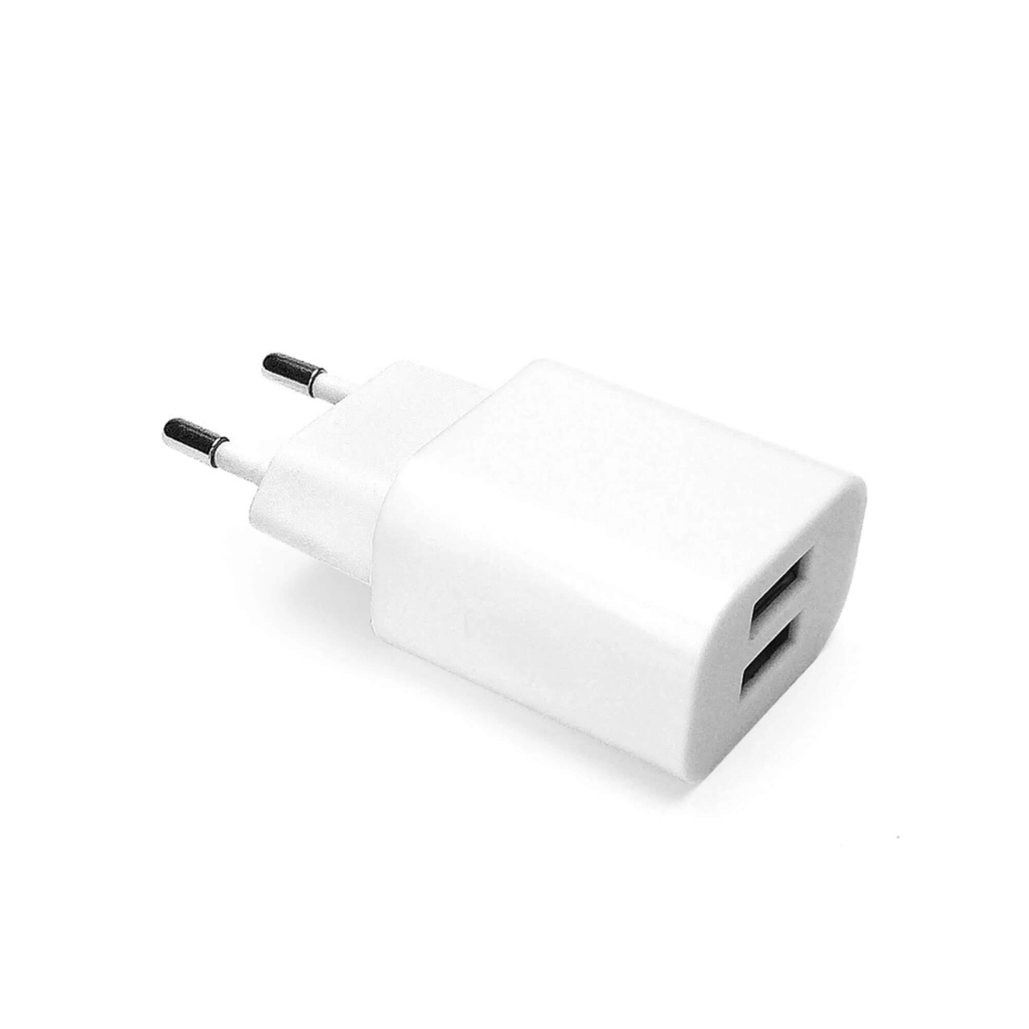 Carregador de Parede Universal Bivolt com 2 Saídas USB 2,1 10W Branco Geonav - ESACW2