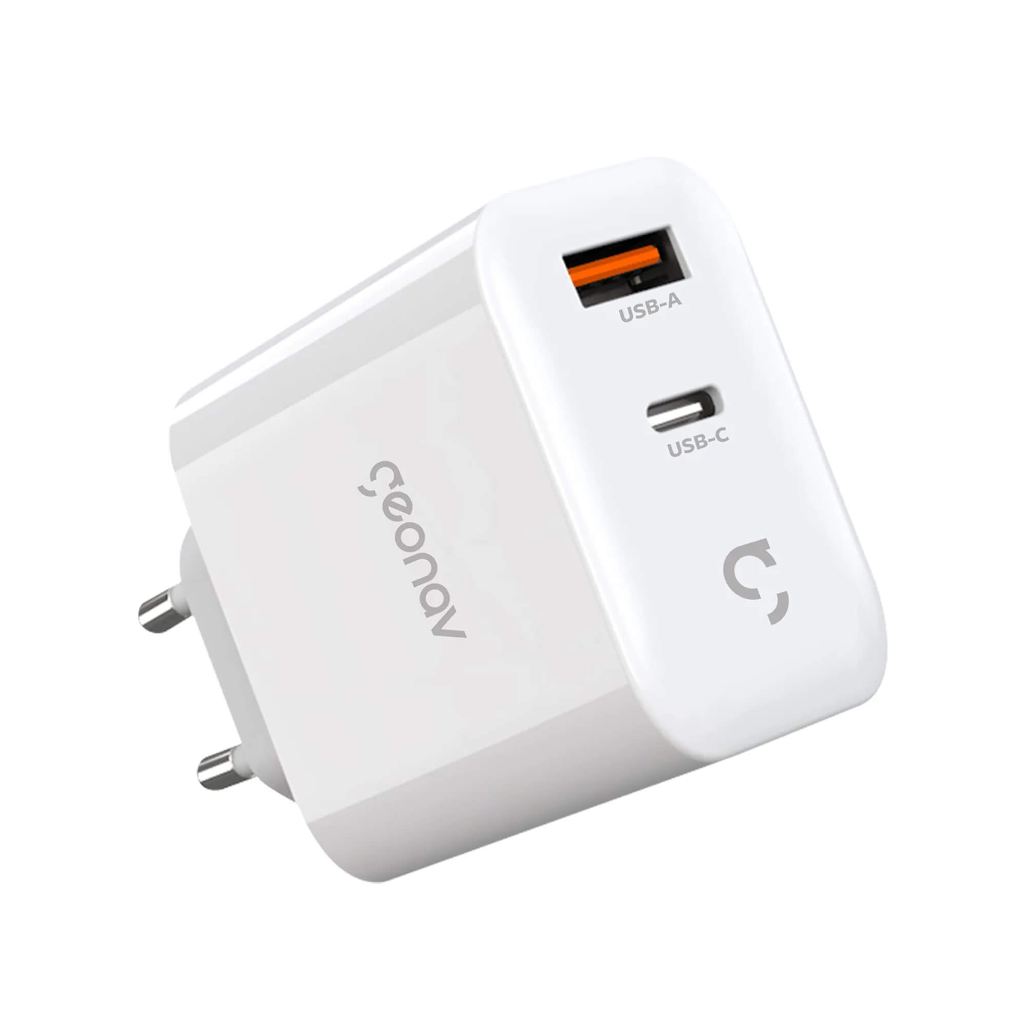 Carregador Super Power Gan Duo USB-C 65W Branco Geonav - CH65PDQC