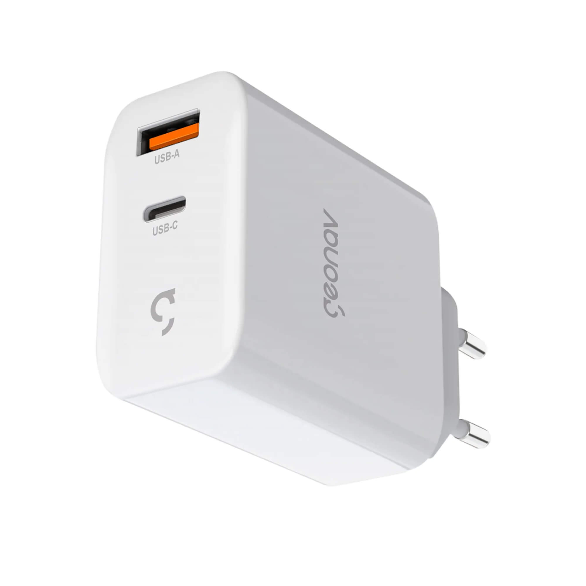 Carregador Super Power Gan Duo USB-C 65W Branco Geonav - CH65PDQC