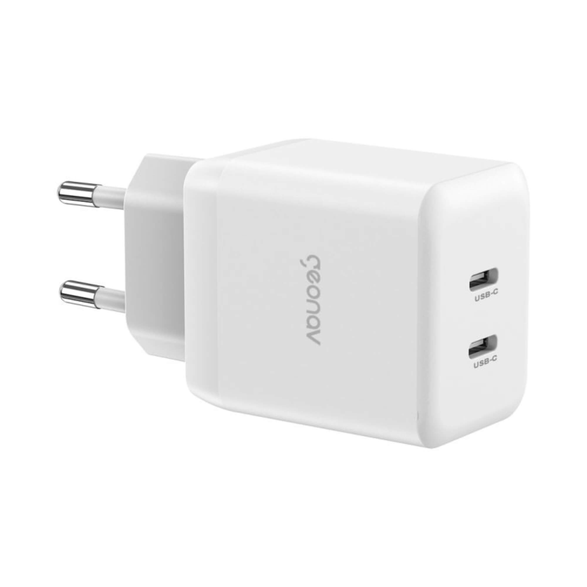 Carregador Universal SuperPower GaN Duo 35W 2 Portas USB-C Geonav - CH35PDWT