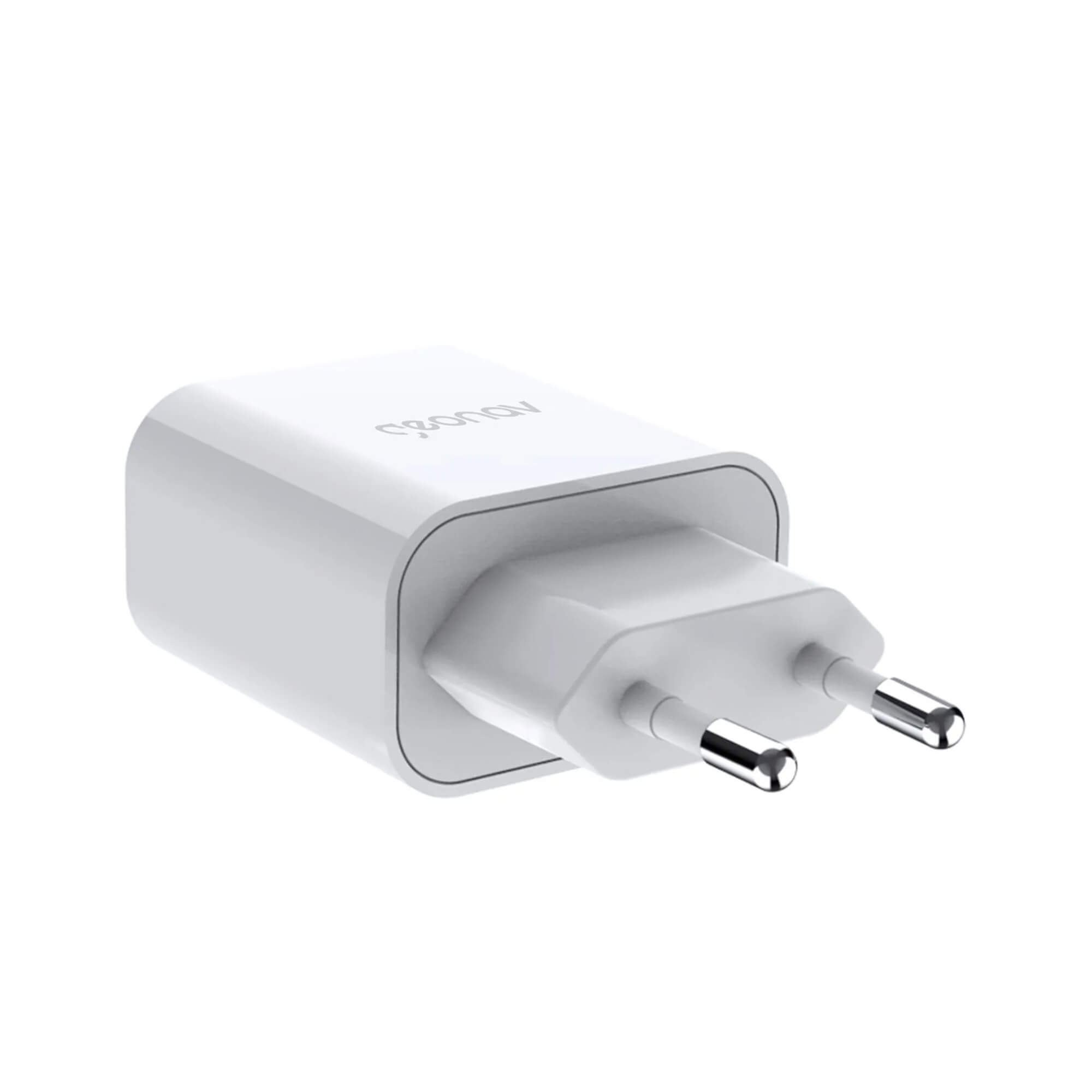 Carregador de Parede Turbo 20W Duo USB USB-C QC 3.0 Branco Geonav - CH20PDQC