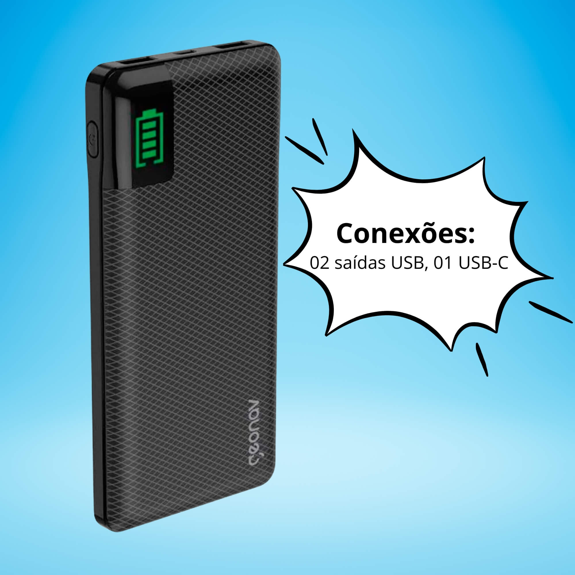 Carregador Portátil Universal USB 16.000mAh Preto Geonav - PB16BK