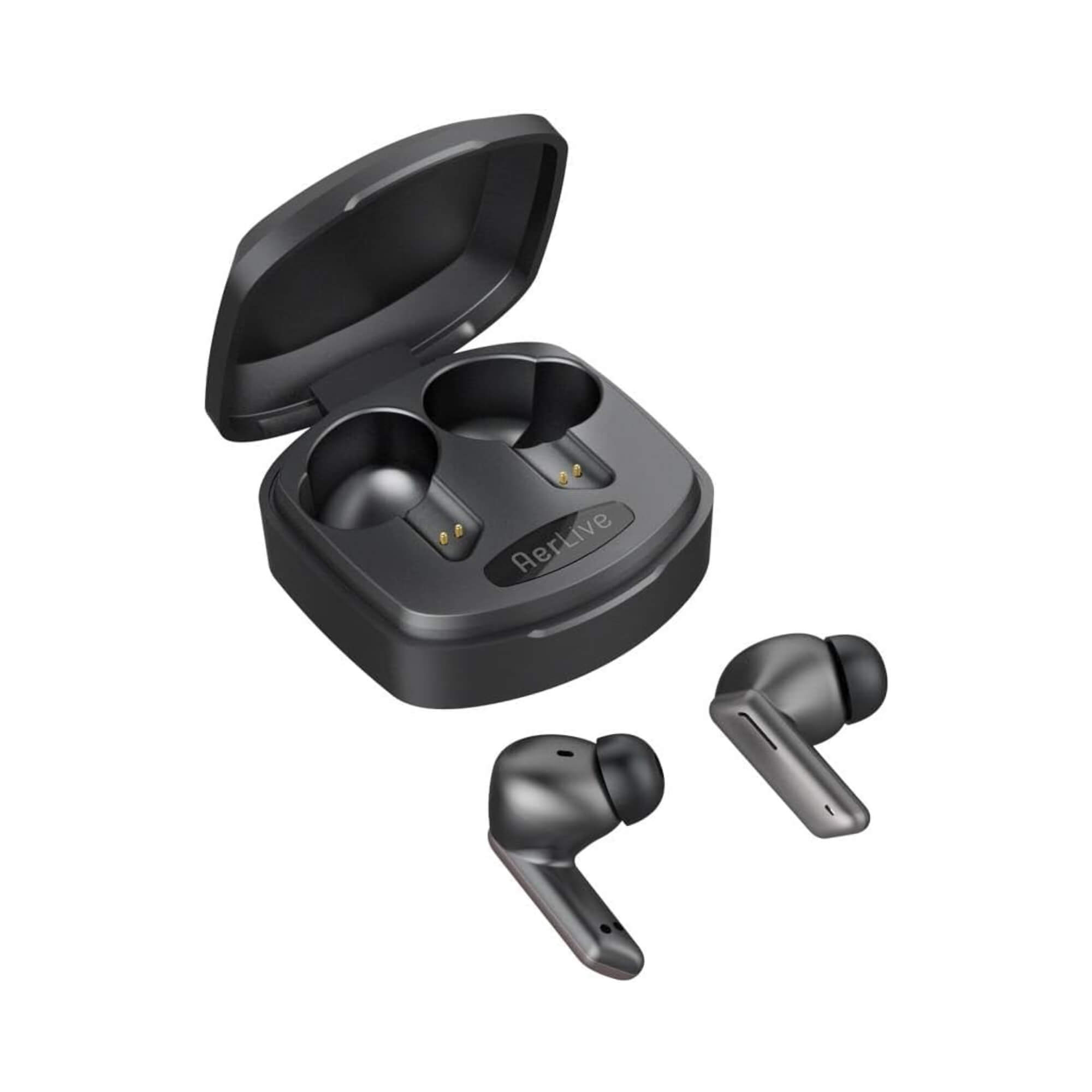 Fone de Ouvido sem Fio TWS AerLive Intra-Auricular com Bluetooth Preto e Cinza Geonav - AER12BK