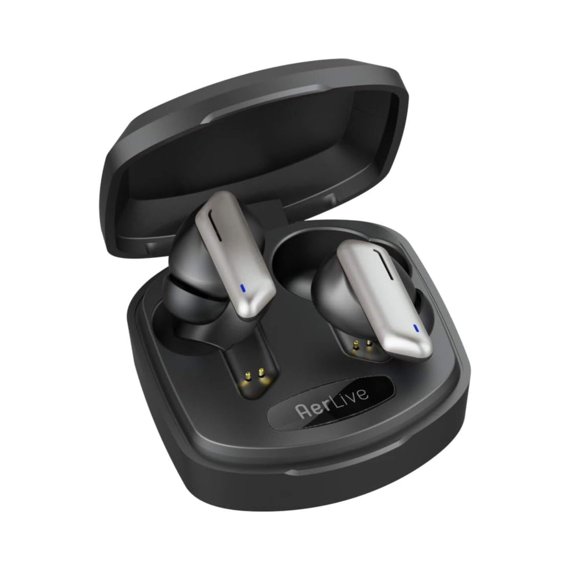 Fone de Ouvido sem Fio TWS AerLive Intra-Auricular com Bluetooth Preto e Cinza Geonav - AER12BK