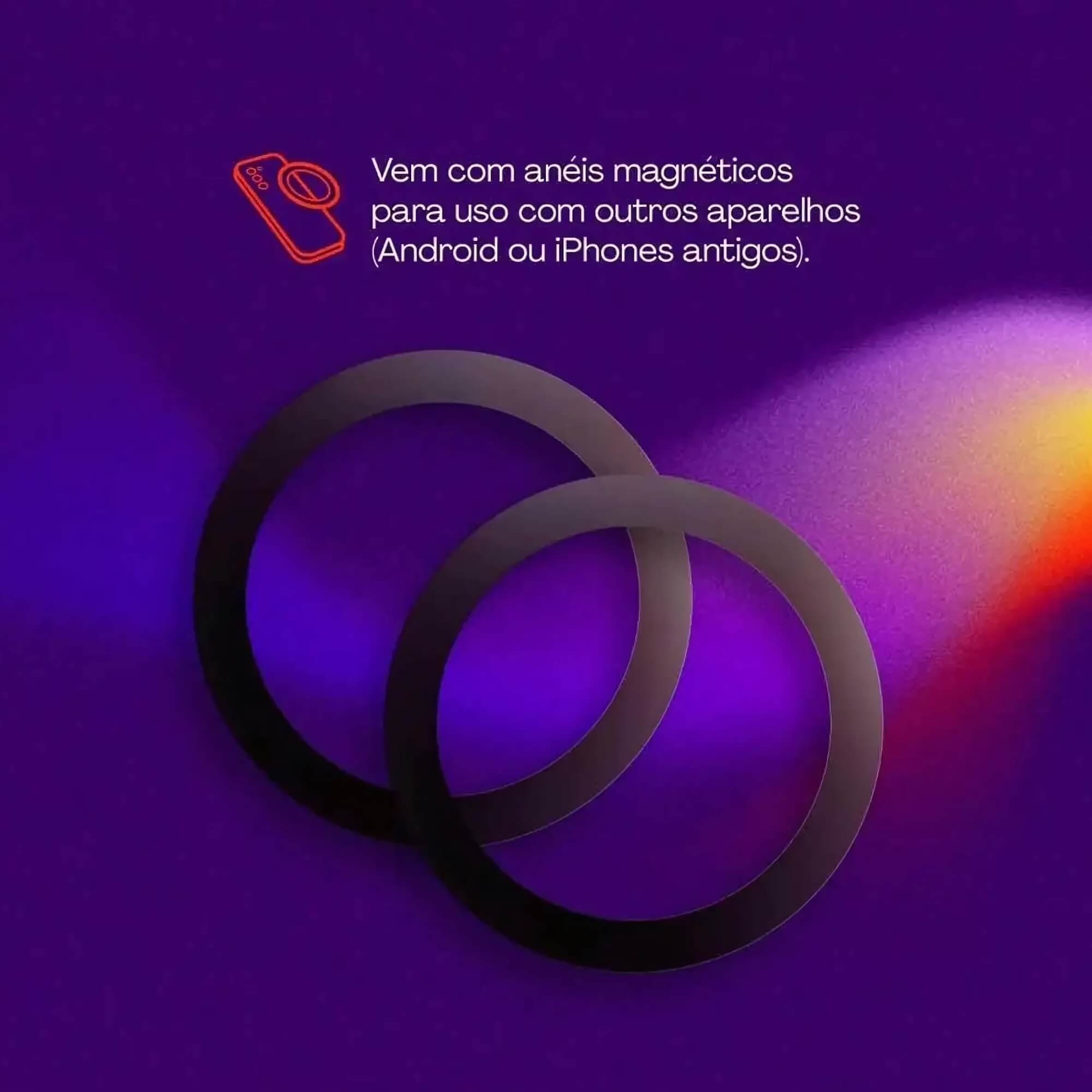 Suporte Veicular Magnético Universal com Aneis em Metal na cor Preta Geonav - SUPMAG4