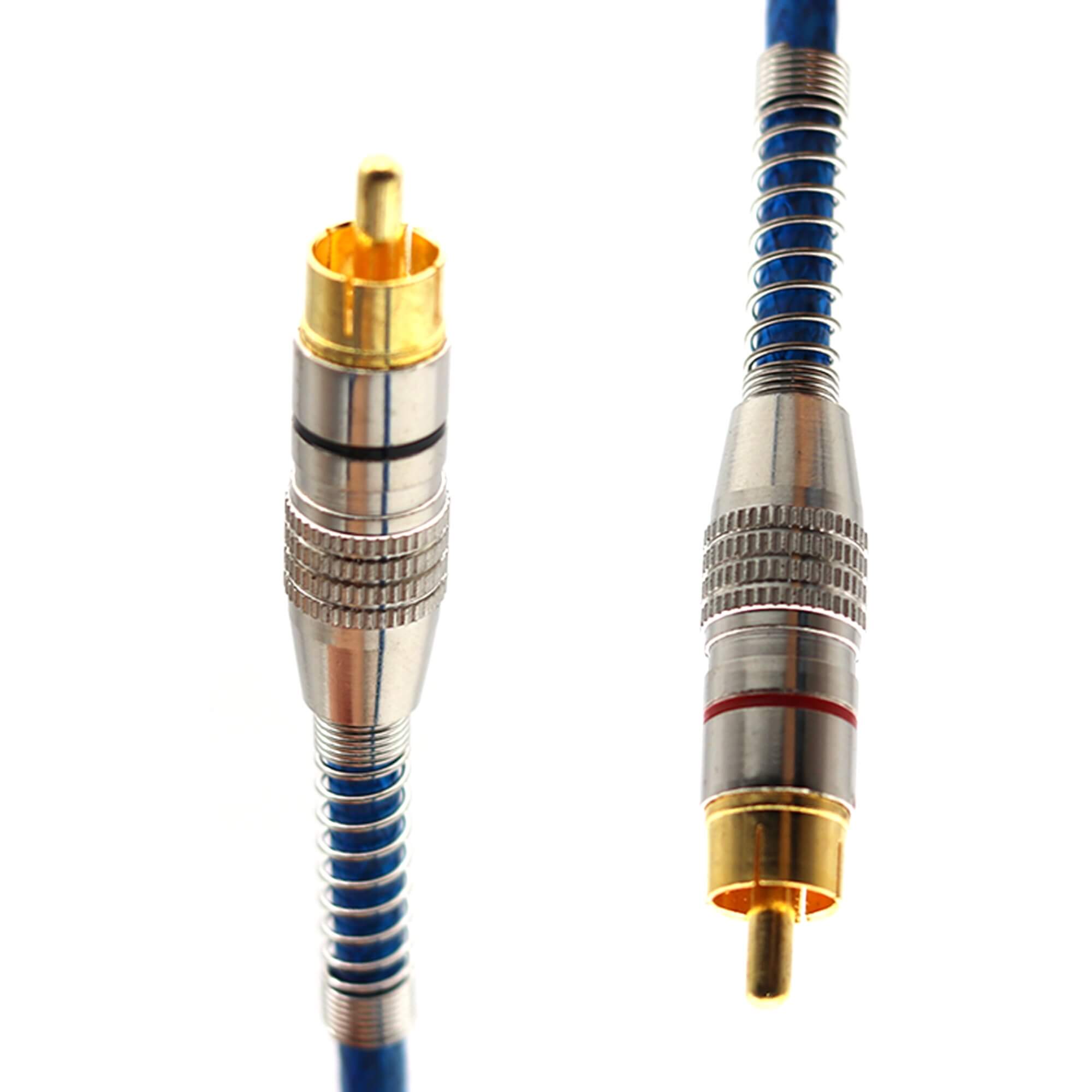 Cabo RCA Prime Plug Metal 5mm 1m Azul Svart Tech One - PW-B-0736