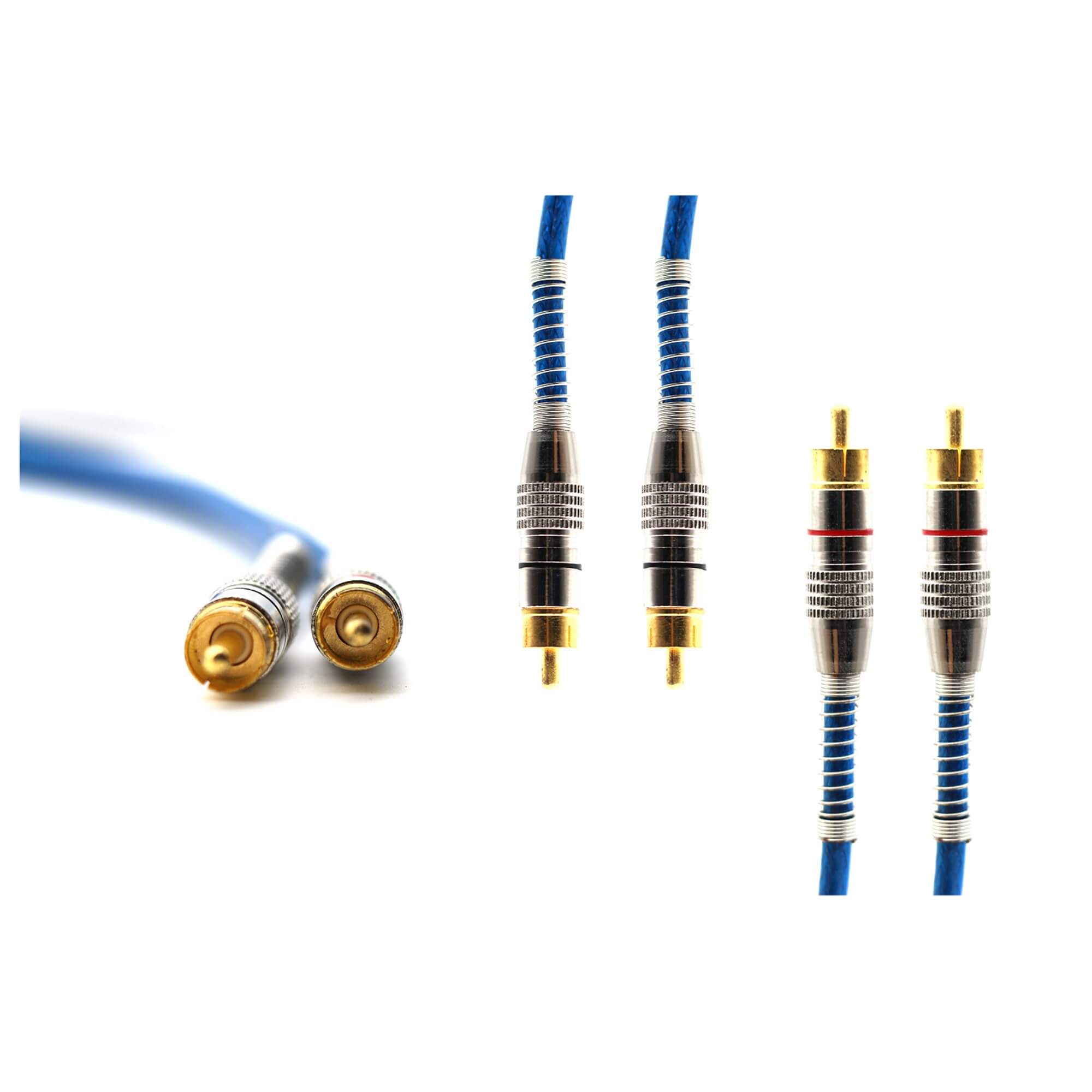 Cabo RCA Prime Automotivo Plug Metal 5mm Transp. Azul 5m Svart - 0737