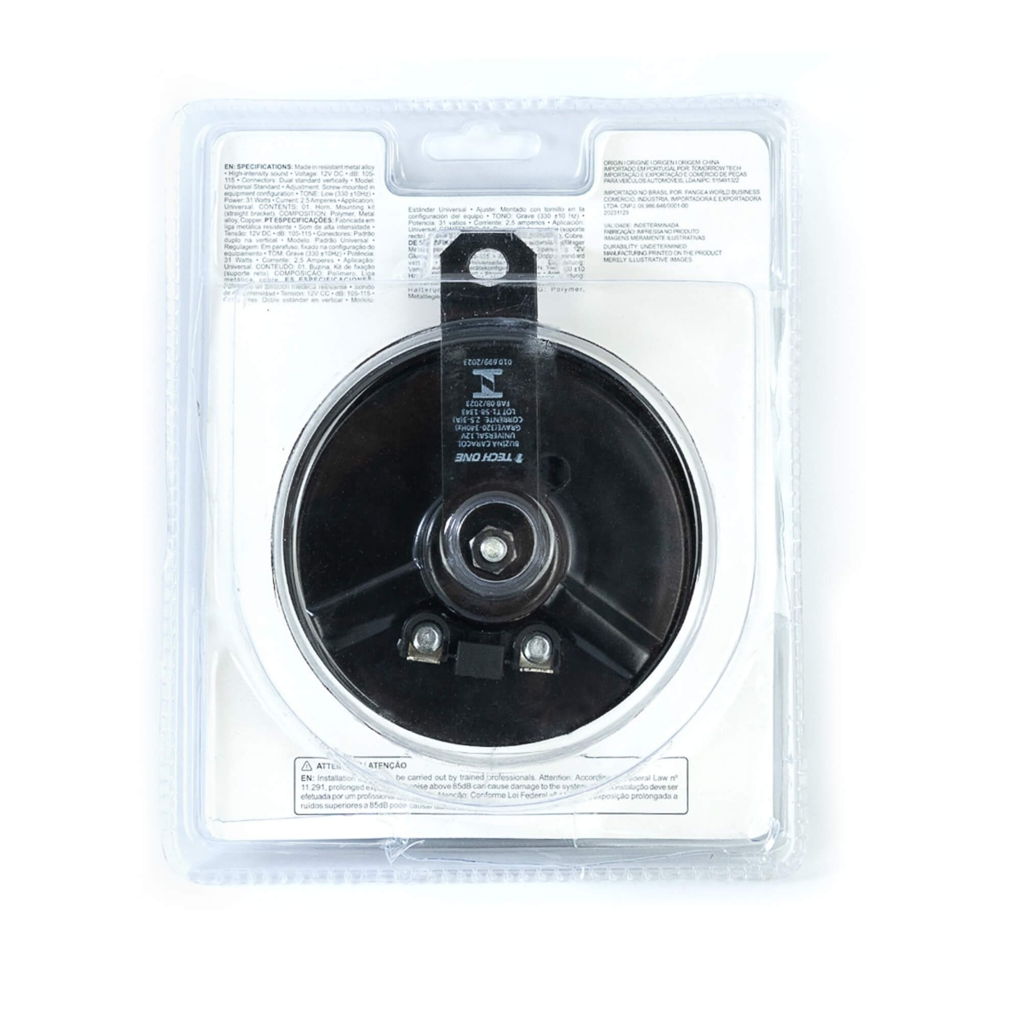 Buzina Automotiva 12v Xavequinho 2 Terminais Grave 1 Unidade Tech One - PW-E-3002