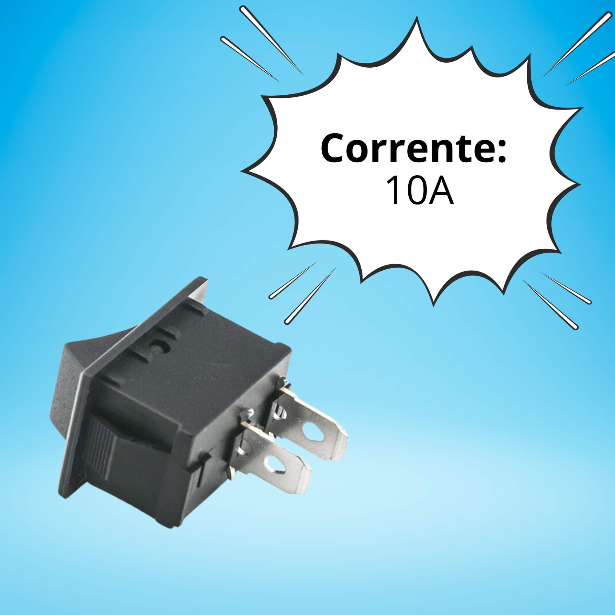 Botão Tic Tac Retangular 10A Tech One - PW-E-0485