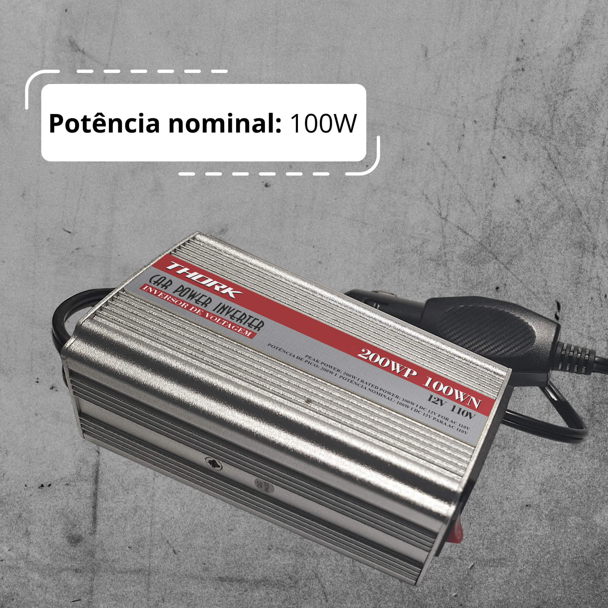 Inversor de Voltagem 200W P/100W 110V Thork Tech One - KC-E-9064