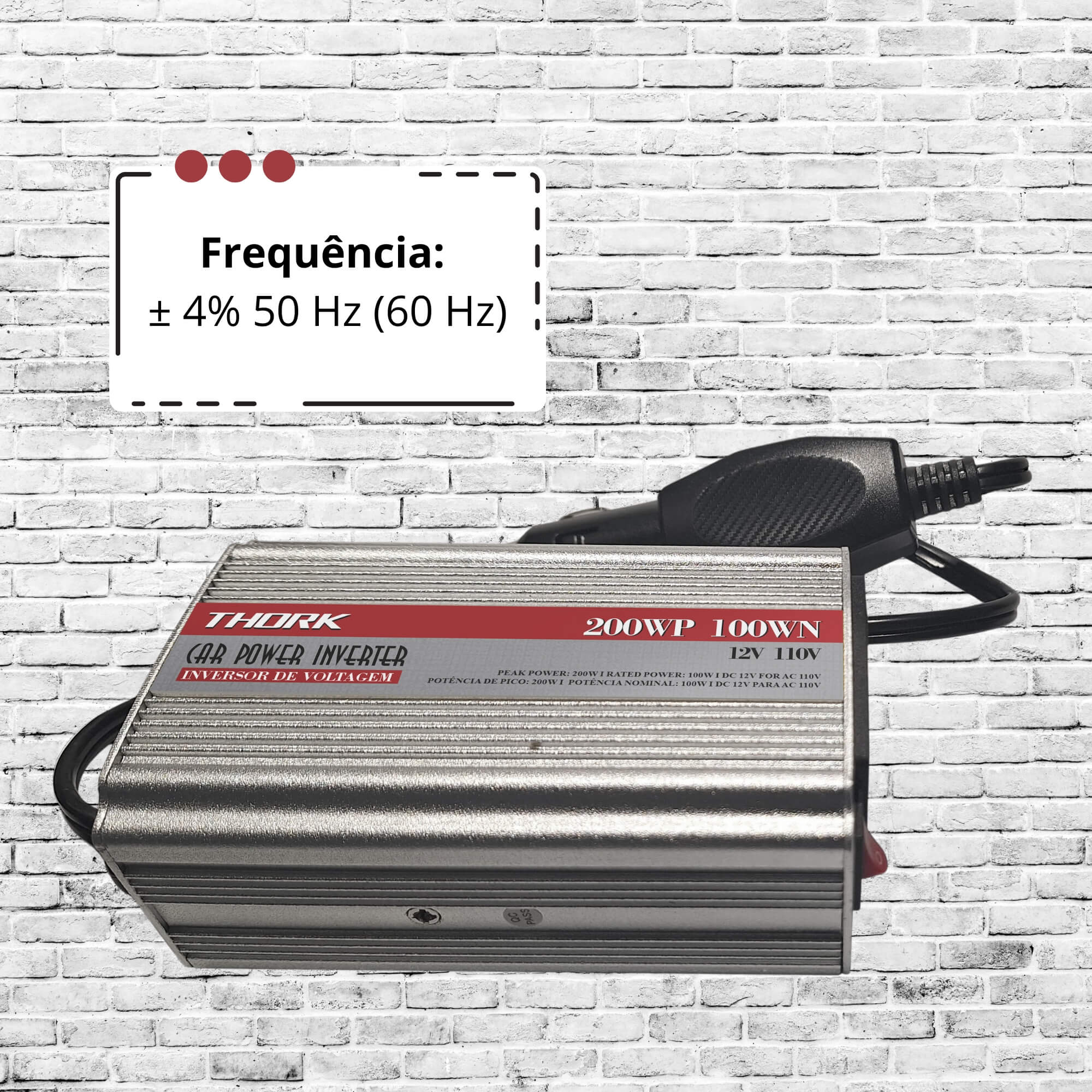 Inversor de Voltagem 300W P/150W 110V Thork Tech One - KC-E-9065