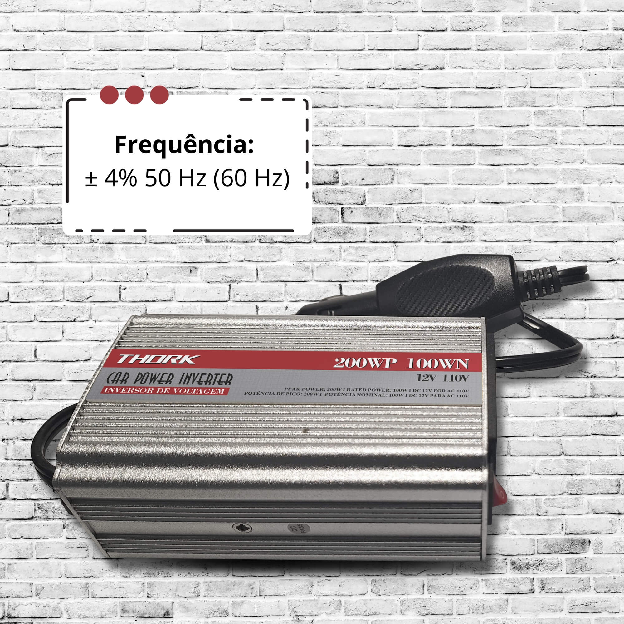 Inversor de Voltagem 200W P/100W 110V Thork Tech One - KC-E-9066