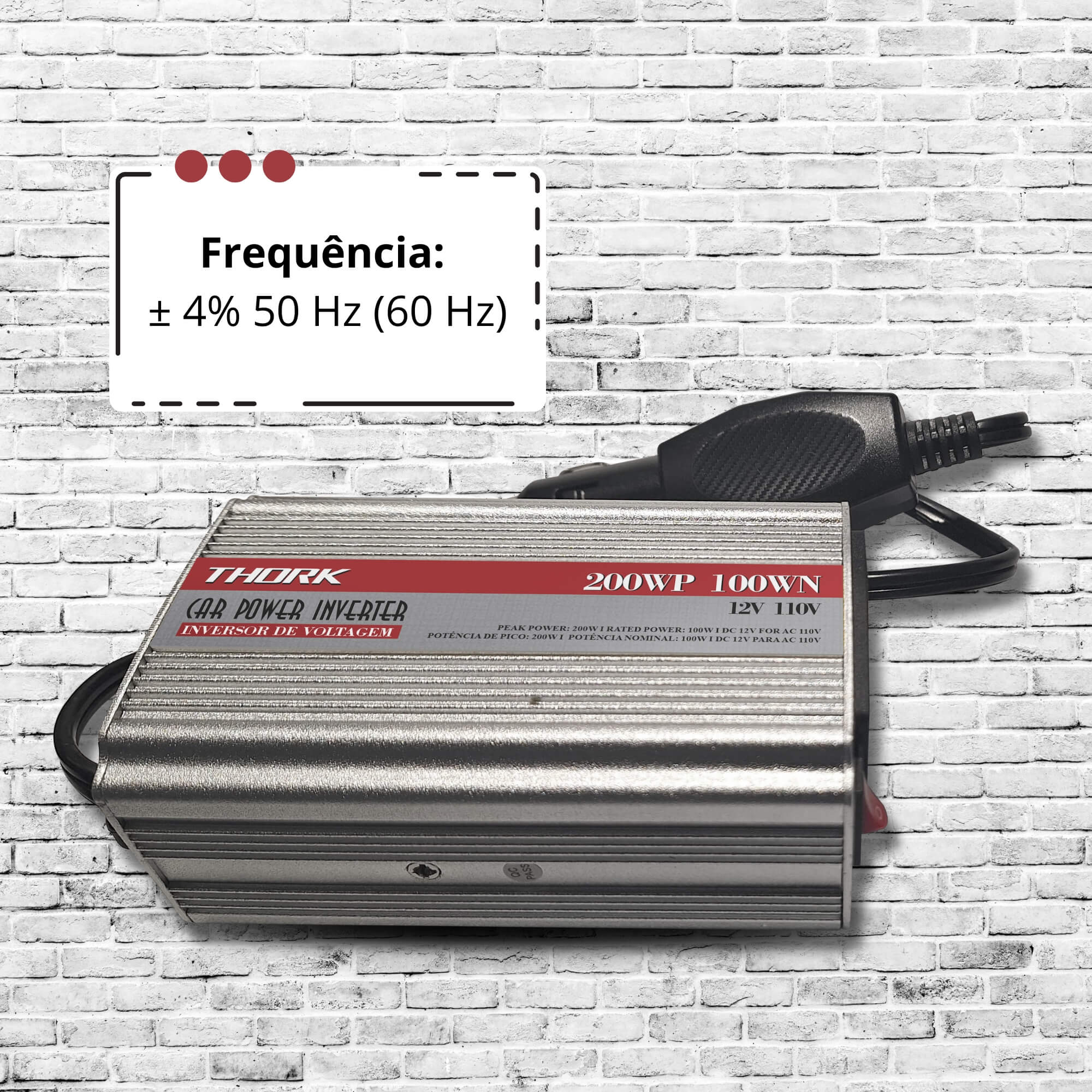 Inversor de Voltagem 200W P/100W 220V Thork Tech One - KC-E-9067