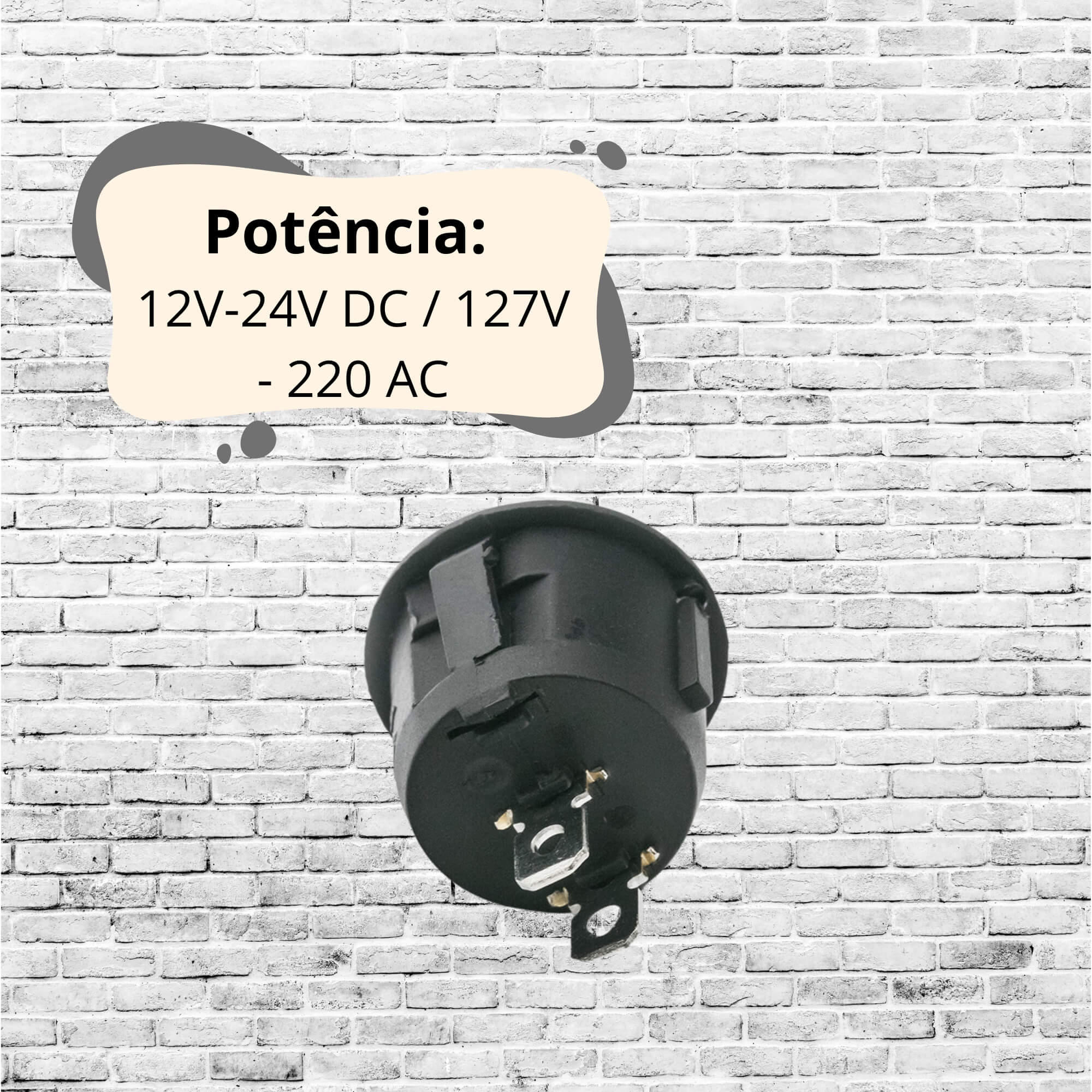 Botão Tic Tac Redondo 10A Tech One - PW-E-0484