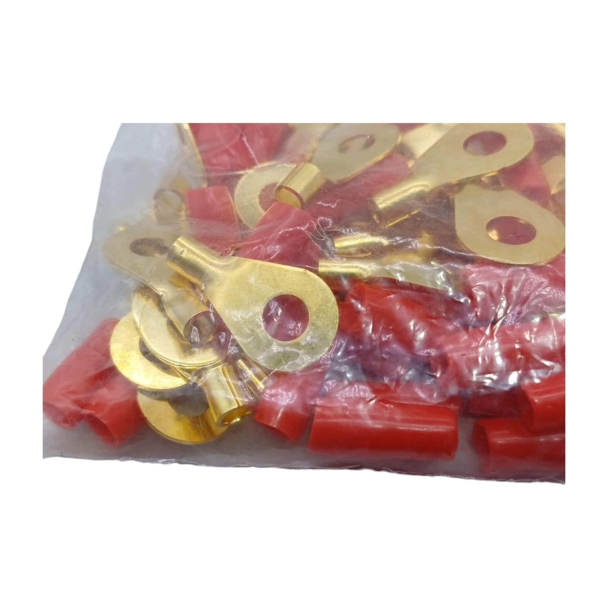 Terminal Olhal 10 AWG Vermelho 6mm Pct C/ 50 Unidades Tech One - PW-B-CX-50-1157