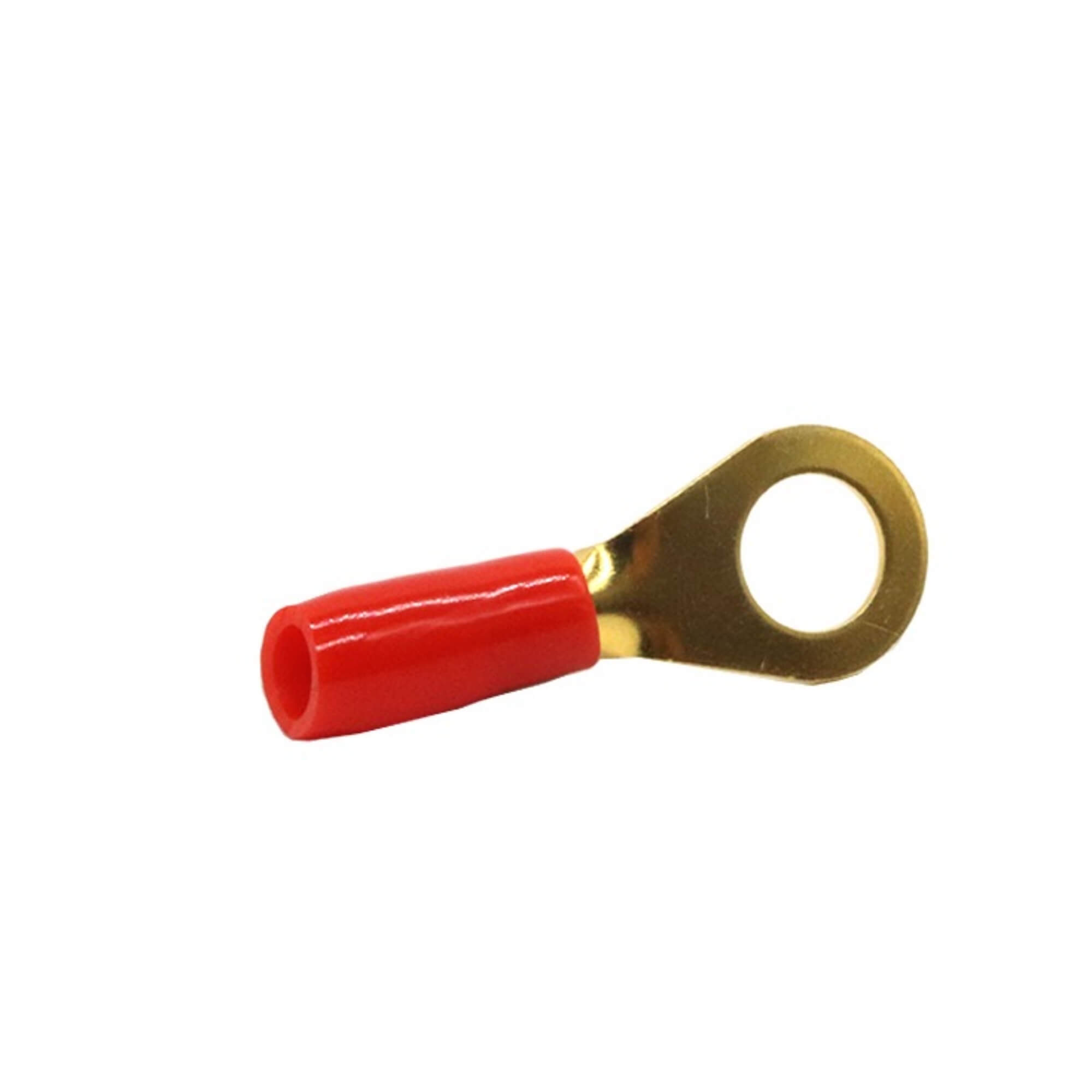 Terminal Olhal Anel 10 AWG Vermelho 8mm Pré Isolado 50 Unidades Tech One - PW-B-CX-50-2556