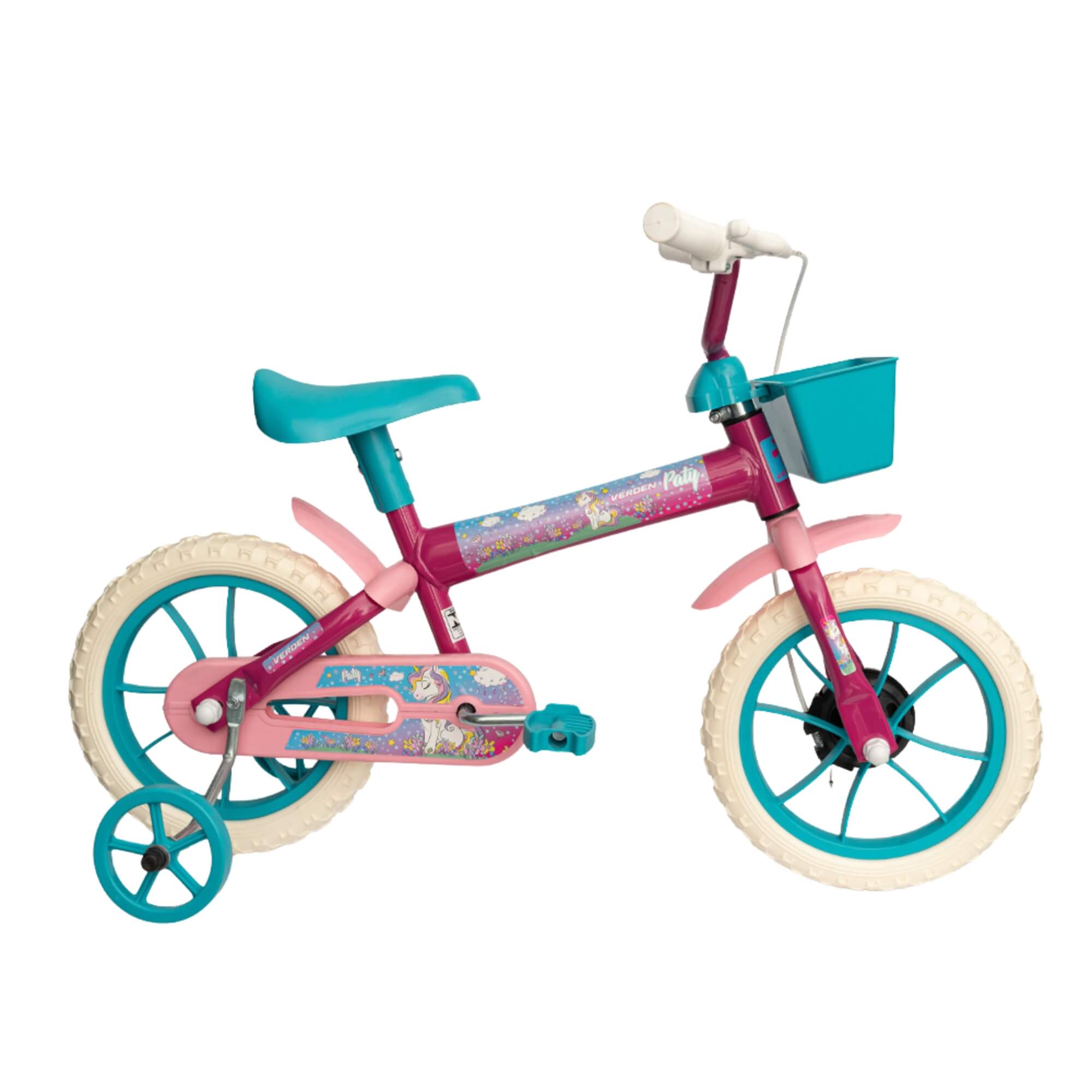 Bicicleta Infantil Paty Aro 12" Pink e Turquesa Verden - 10475