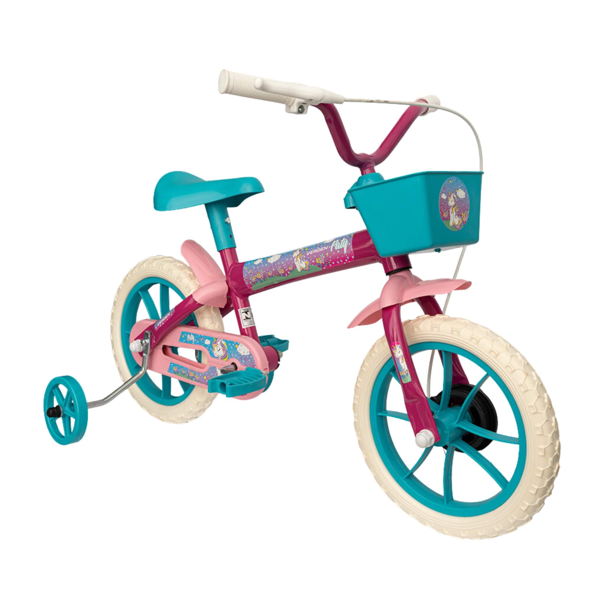 Bicicleta Infantil Paty Aro 12" Pink e Turquesa Verden - 10475