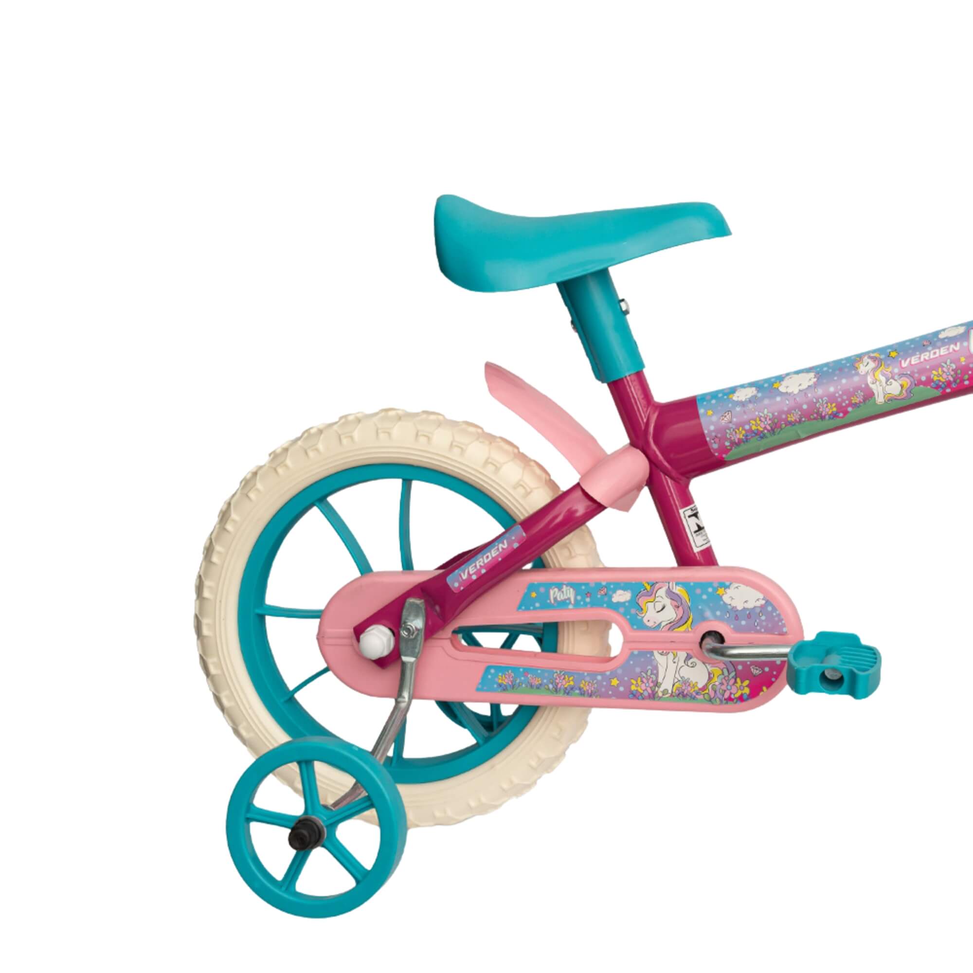 Bicicleta Infantil Paty Aro 12" Pink e Turquesa Verden - 10475