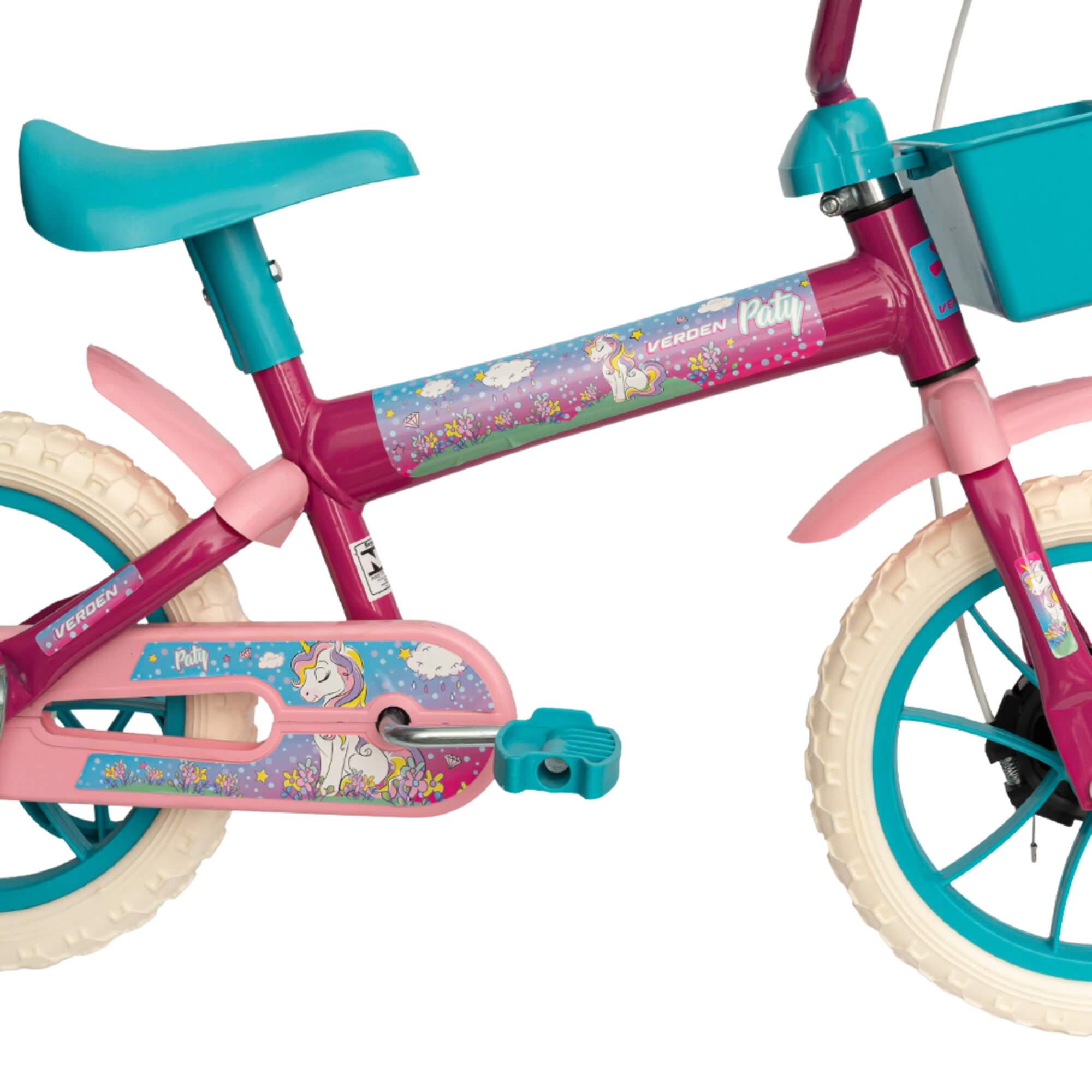 Bicicleta Infantil Paty Aro 12" Pink e Turquesa Verden - 10475