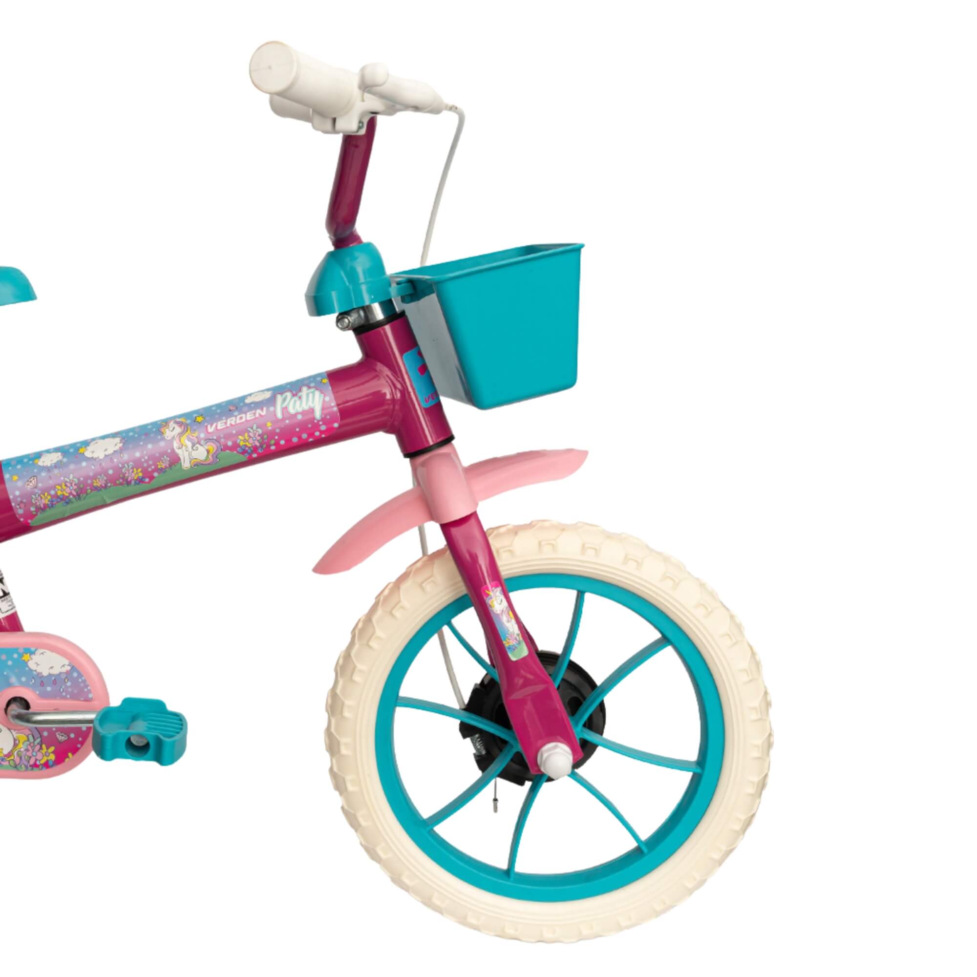Bicicleta Infantil Paty Aro 12" Pink e Turquesa Verden - 10475