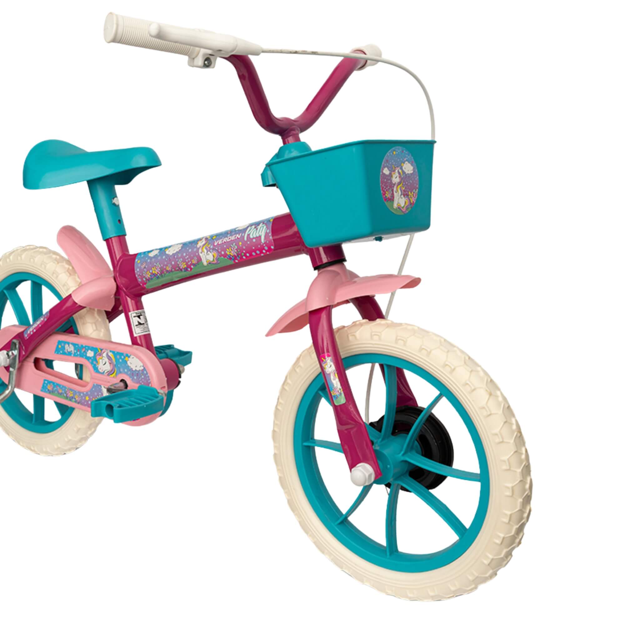 Bicicleta Infantil Paty Aro 12" Pink e Turquesa Verden - 10475