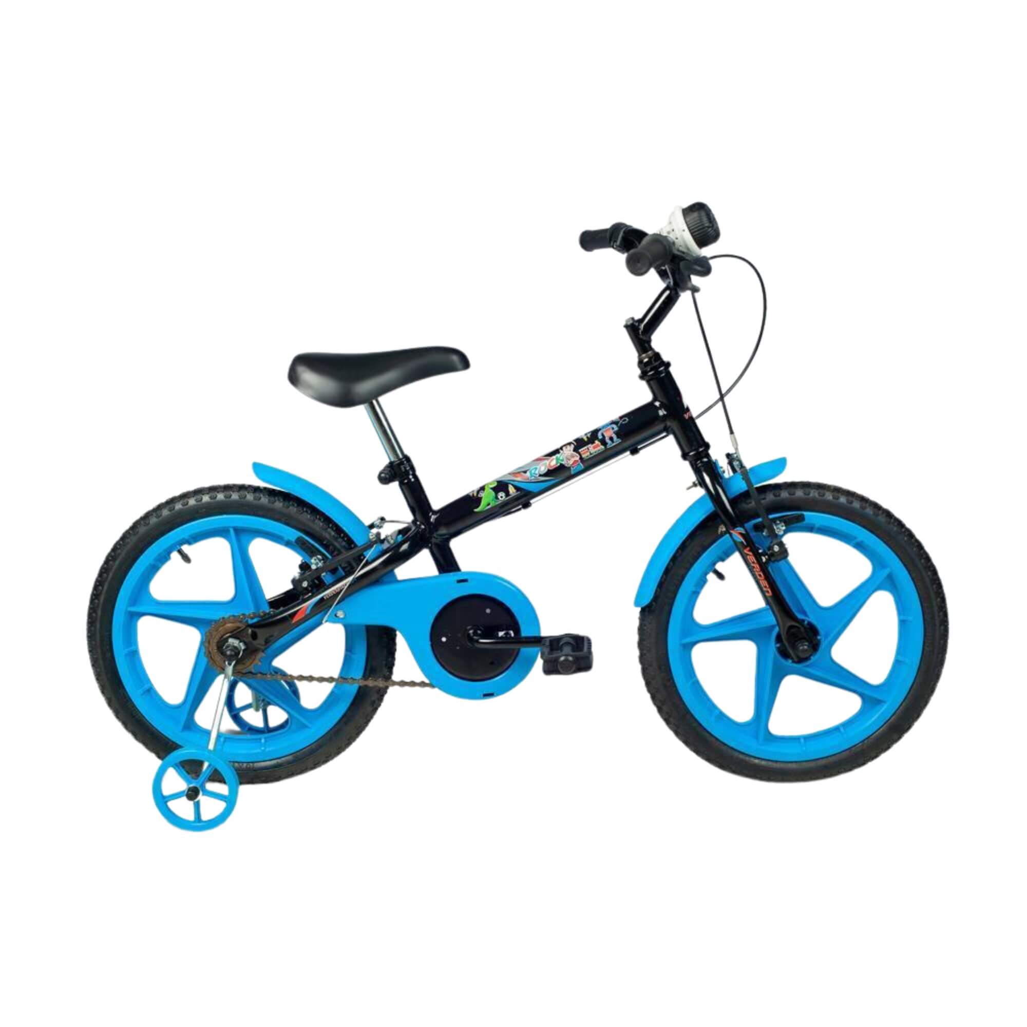 Bicicleta Infantil Rock Aro 16" Preto e Azul Verden - 10476