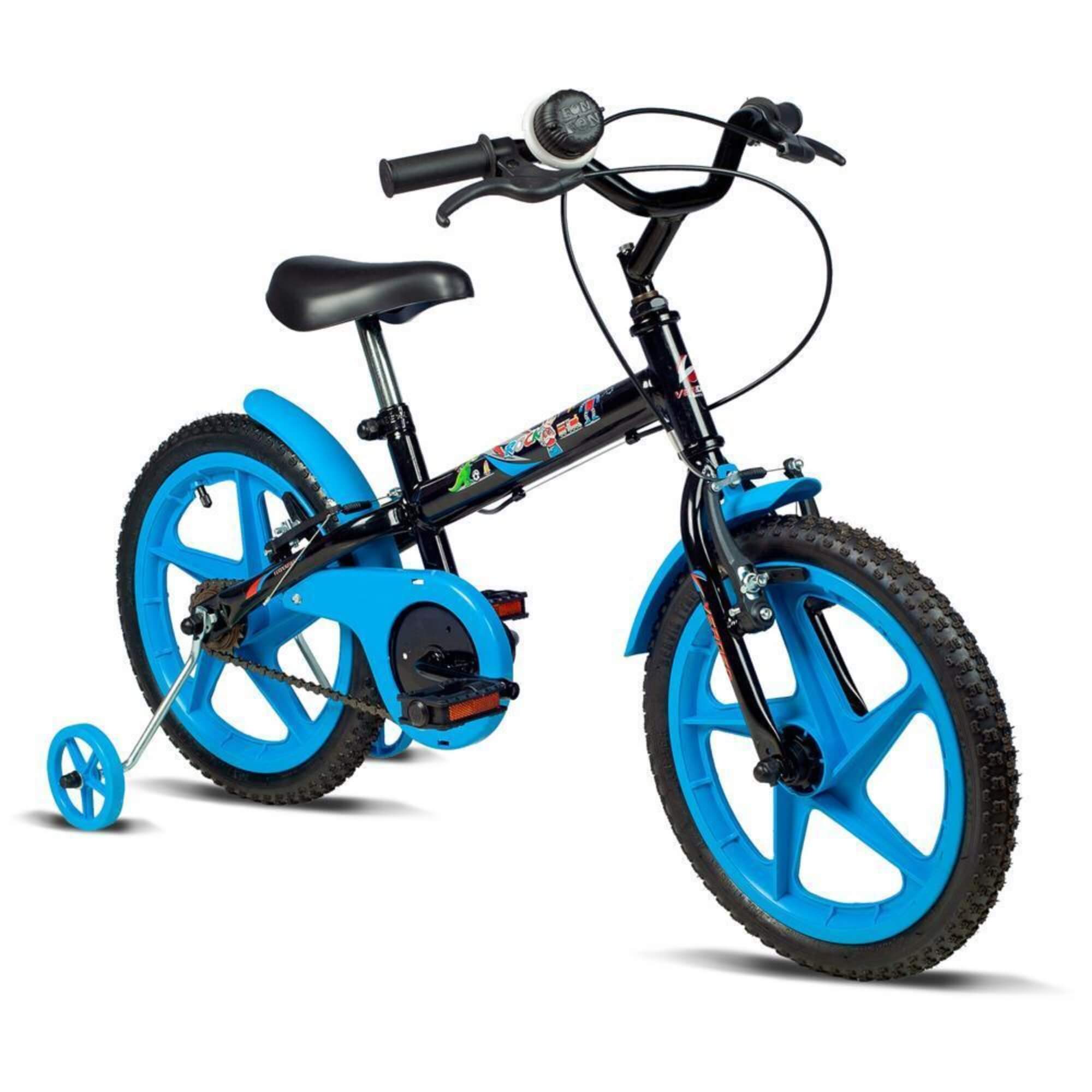 Bicicleta Infantil Rock Aro 16" Preto e Azul Verden - 10476