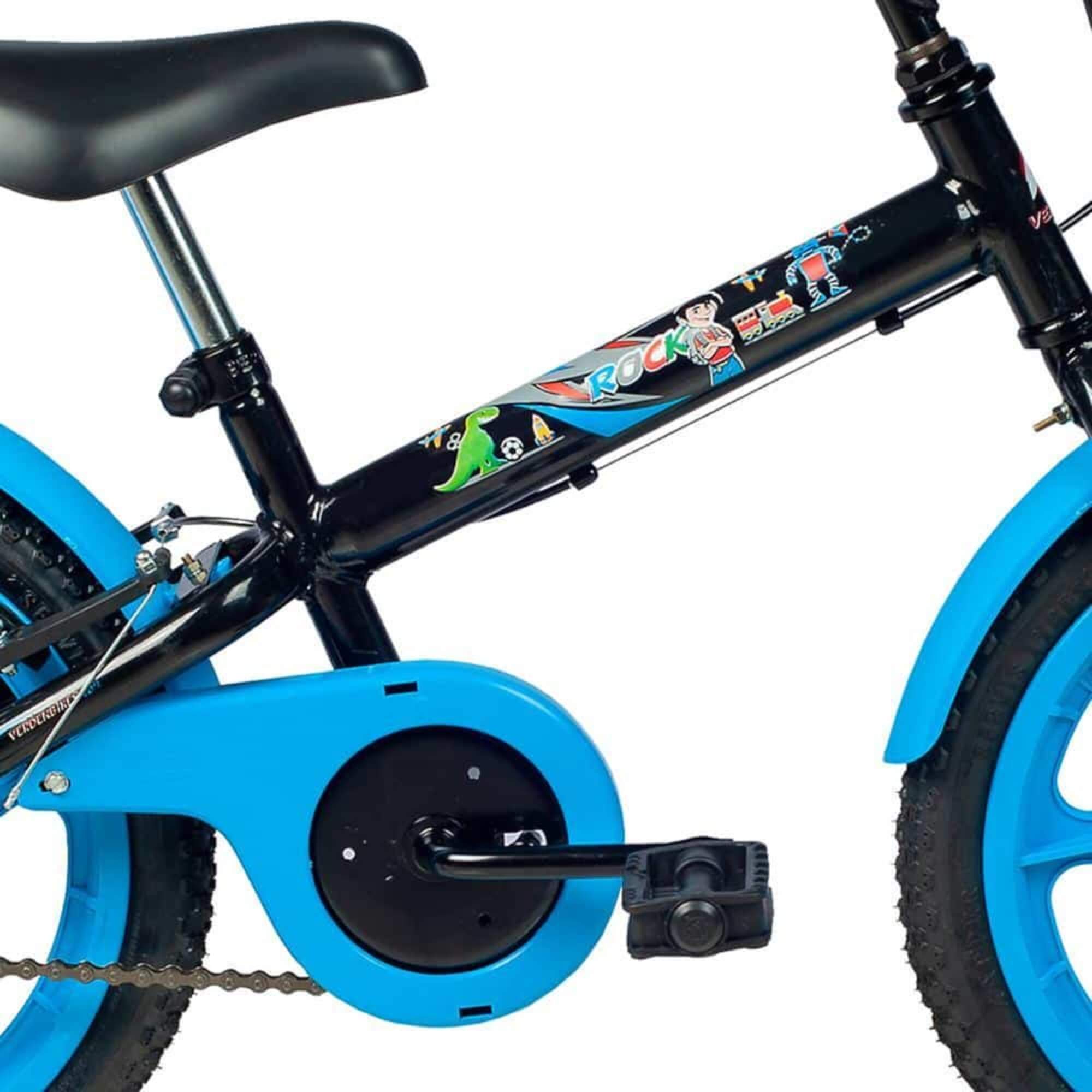 Bicicleta Infantil Rock Aro 16" Preto e Azul Verden - 10476