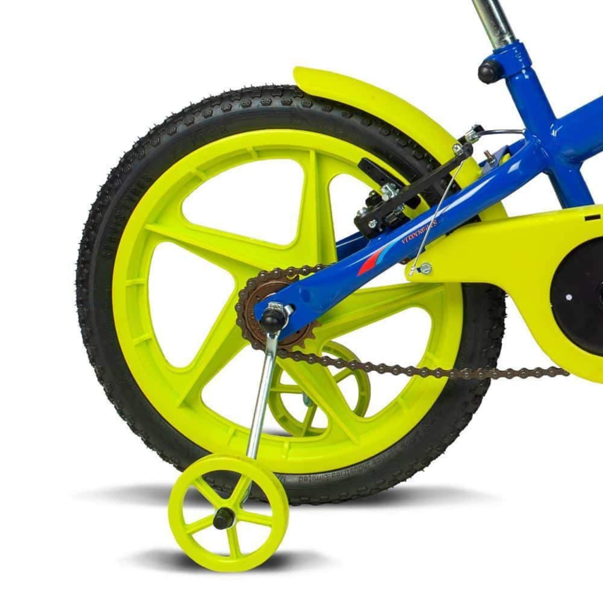 Bicicleta Infantil Rock Aro 16" Azul e Verde Limão Verden - 10477