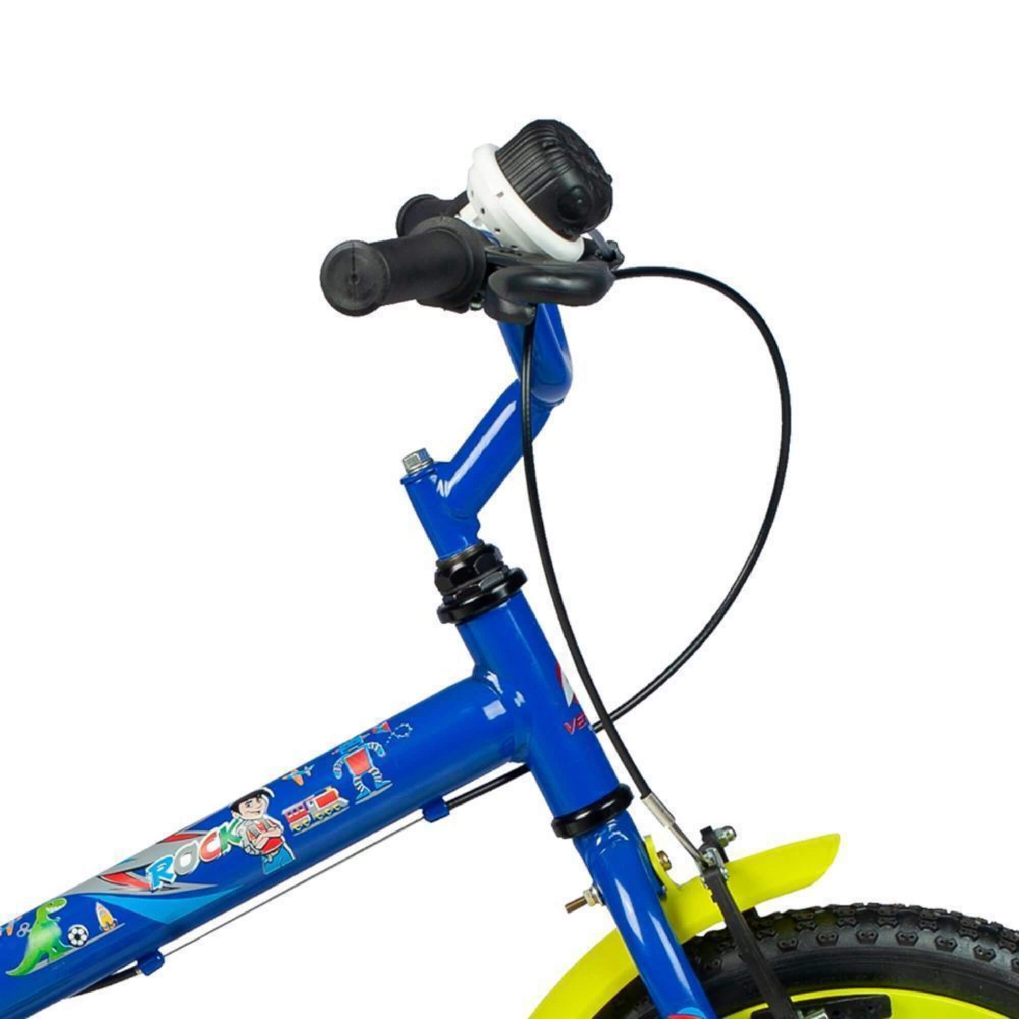 Bicicleta Infantil Rock Aro 16" Azul e Verde Limão Verden - 10477