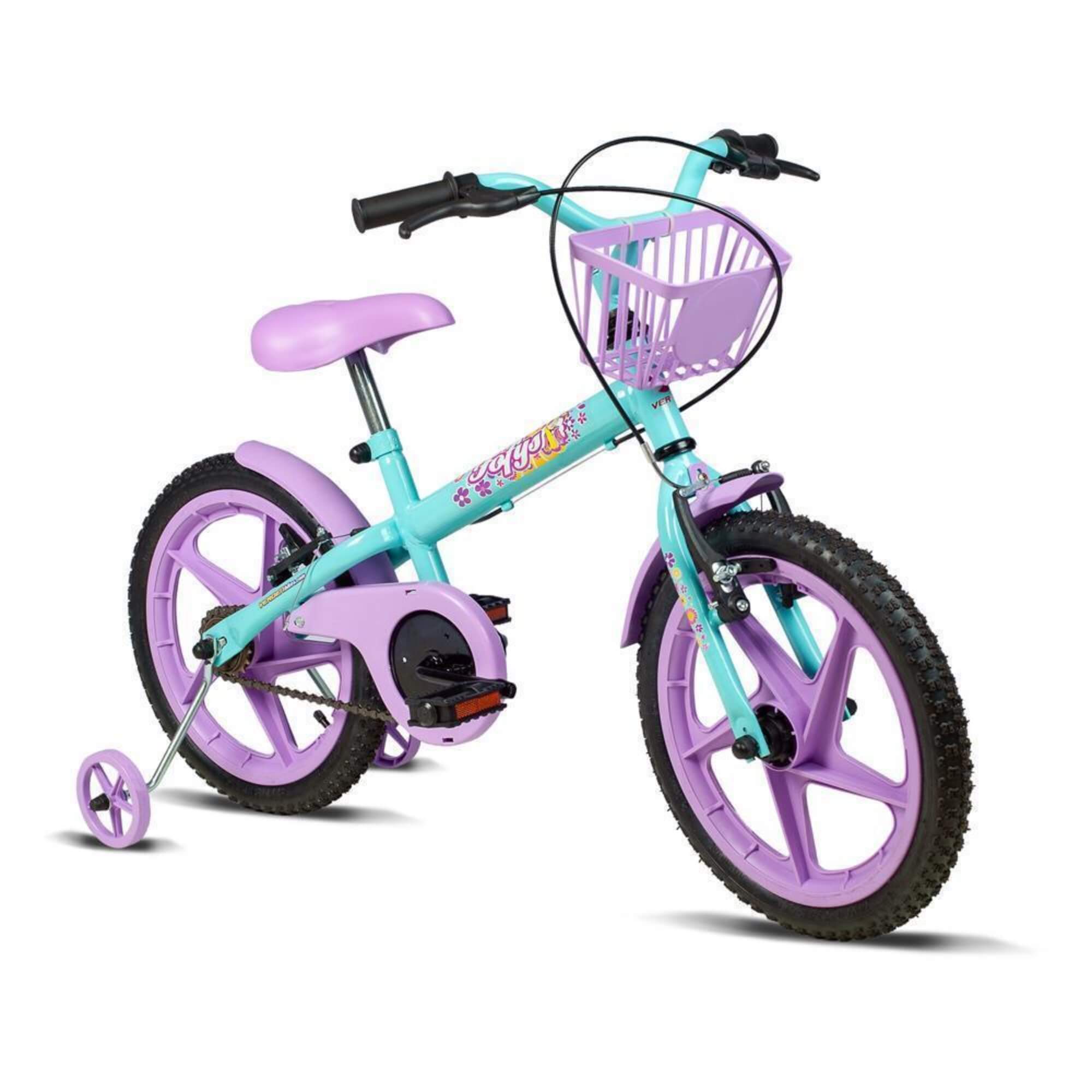 Bicicleta Infantil Aro 16" Fofys Verde Tiffany e Lilás Verden - 10478