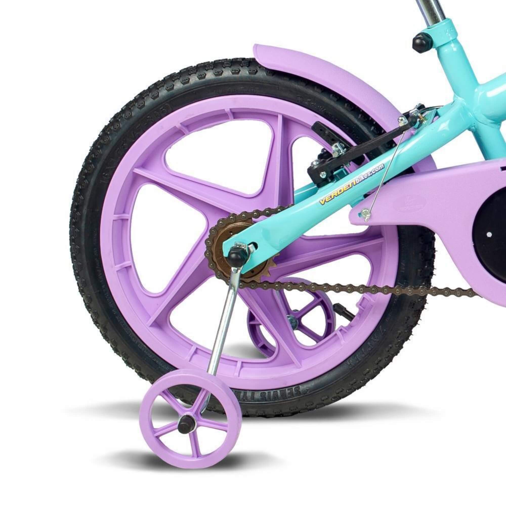 Bicicleta Infantil Aro 16" Fofys Verde Tiffany e Lilás Verden - 10478