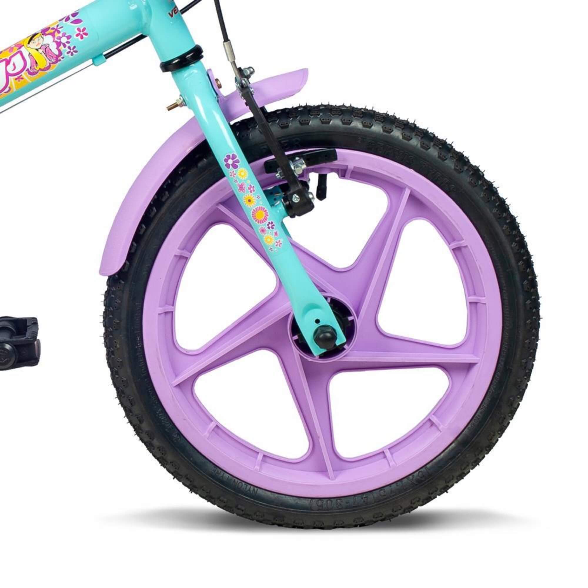 Bicicleta Infantil Aro 16" Fofys Verde Tiffany e Lilás Verden - 10478